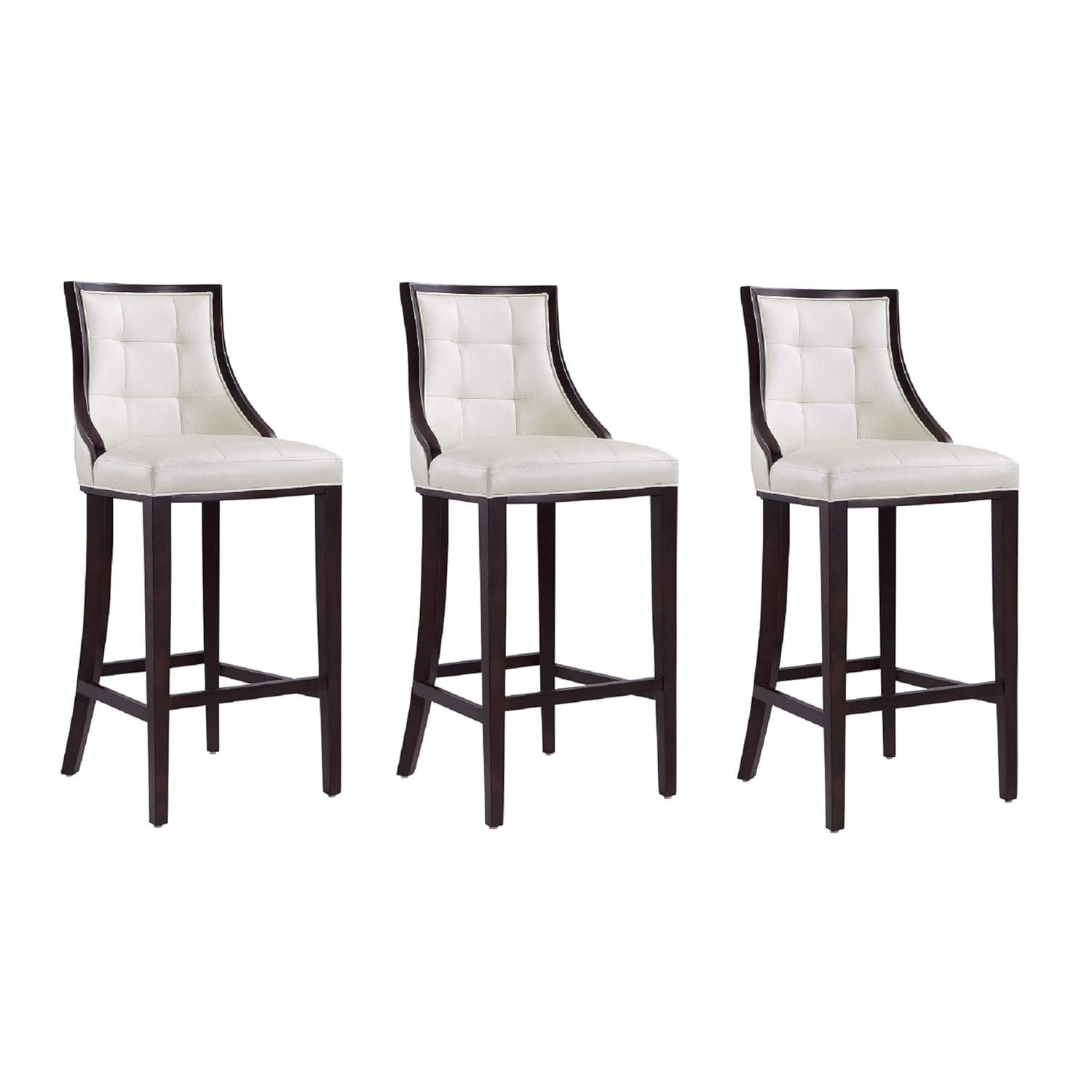 Set of 3 Fifth Avenue 31.5" Beech Wood Barstools with Footrest - Manhattan Comfort