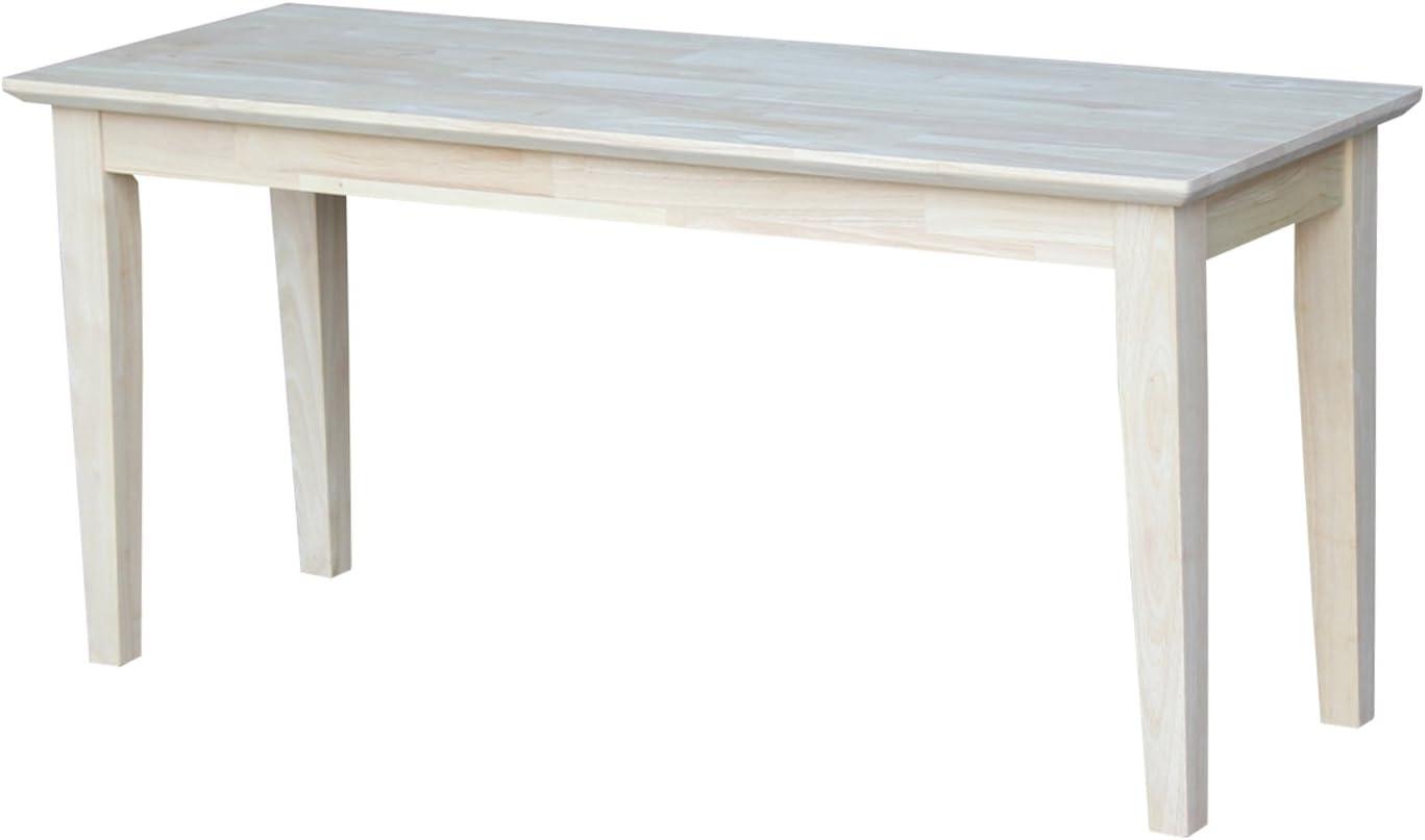 International Concepts Brookshire Bench - Unfinished: Hardwood Frame, 400 lbs Capacity, Spot Clean