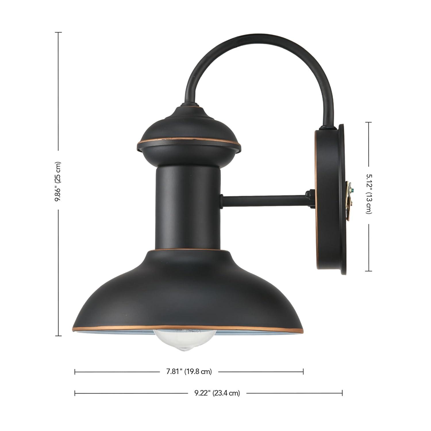 Globe Electric Martes 1-Light Oil Rubbed Bronze Indoor/Outdoor Wall Sconce Light, 40190