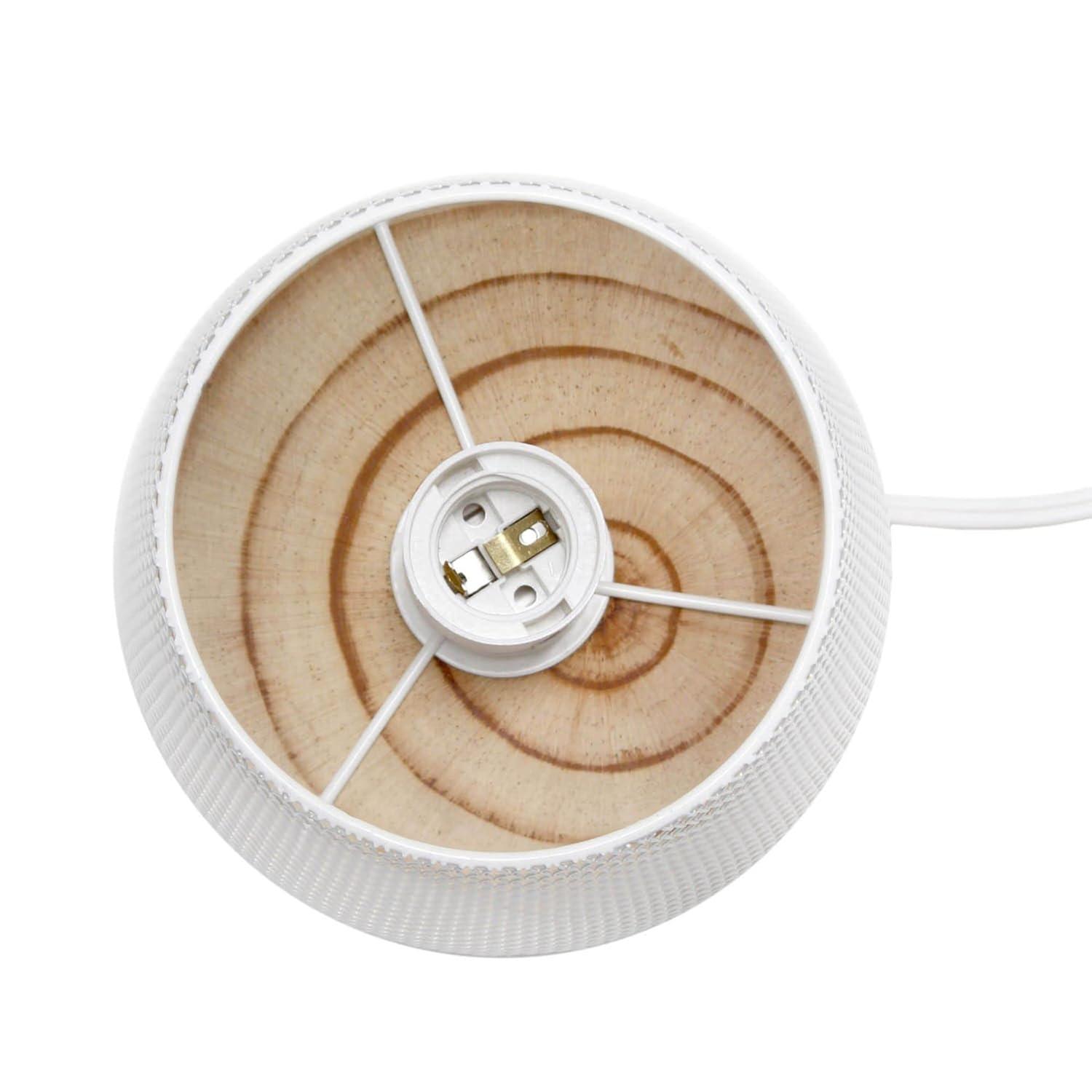 Simple Designs Wired Mesh Uplight Table Lamp White: Modern Cylinder Shade, ETL Listed, No Assembly Required