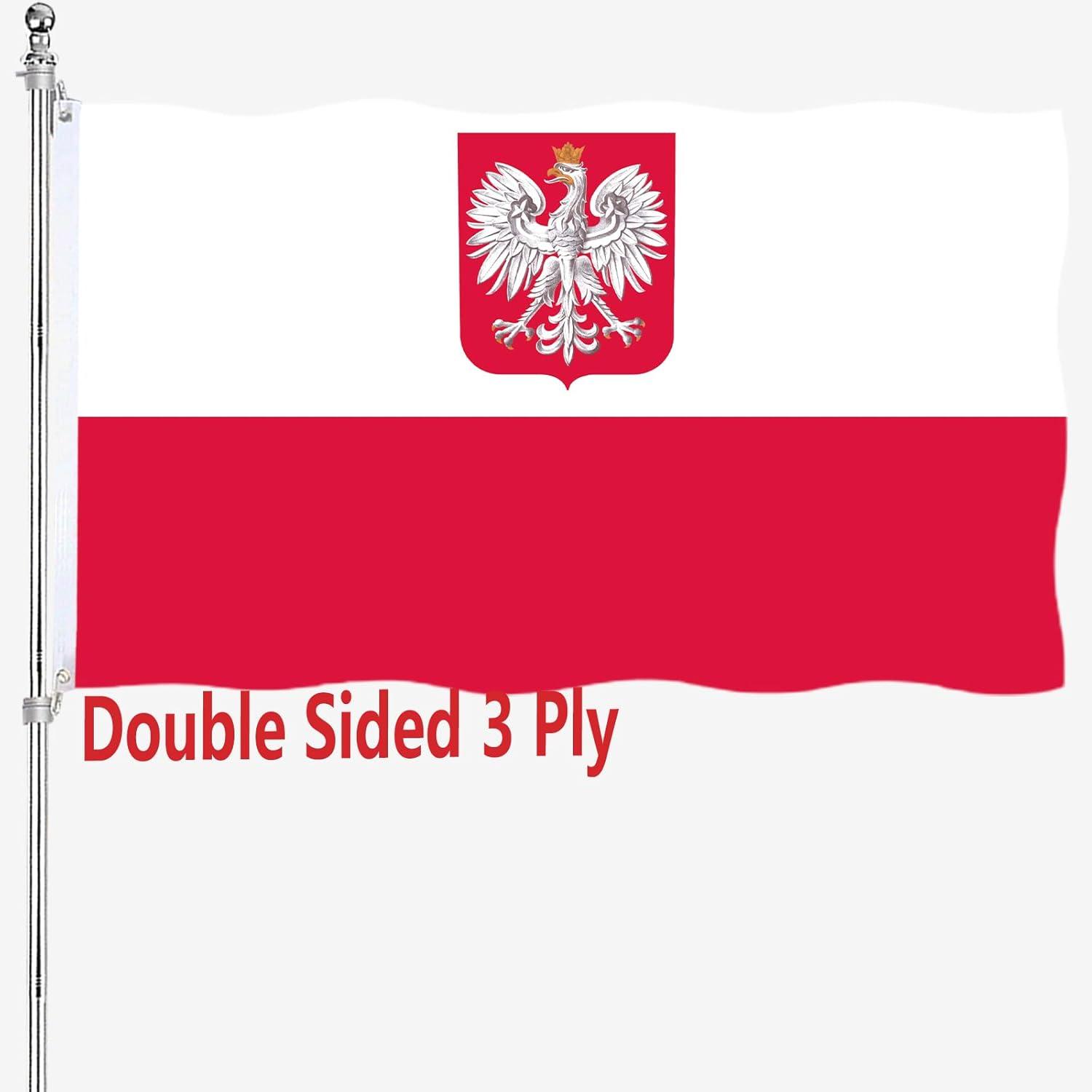 Poland State Ensign 3x5 Ft Nylon Flag with Brass Grommets