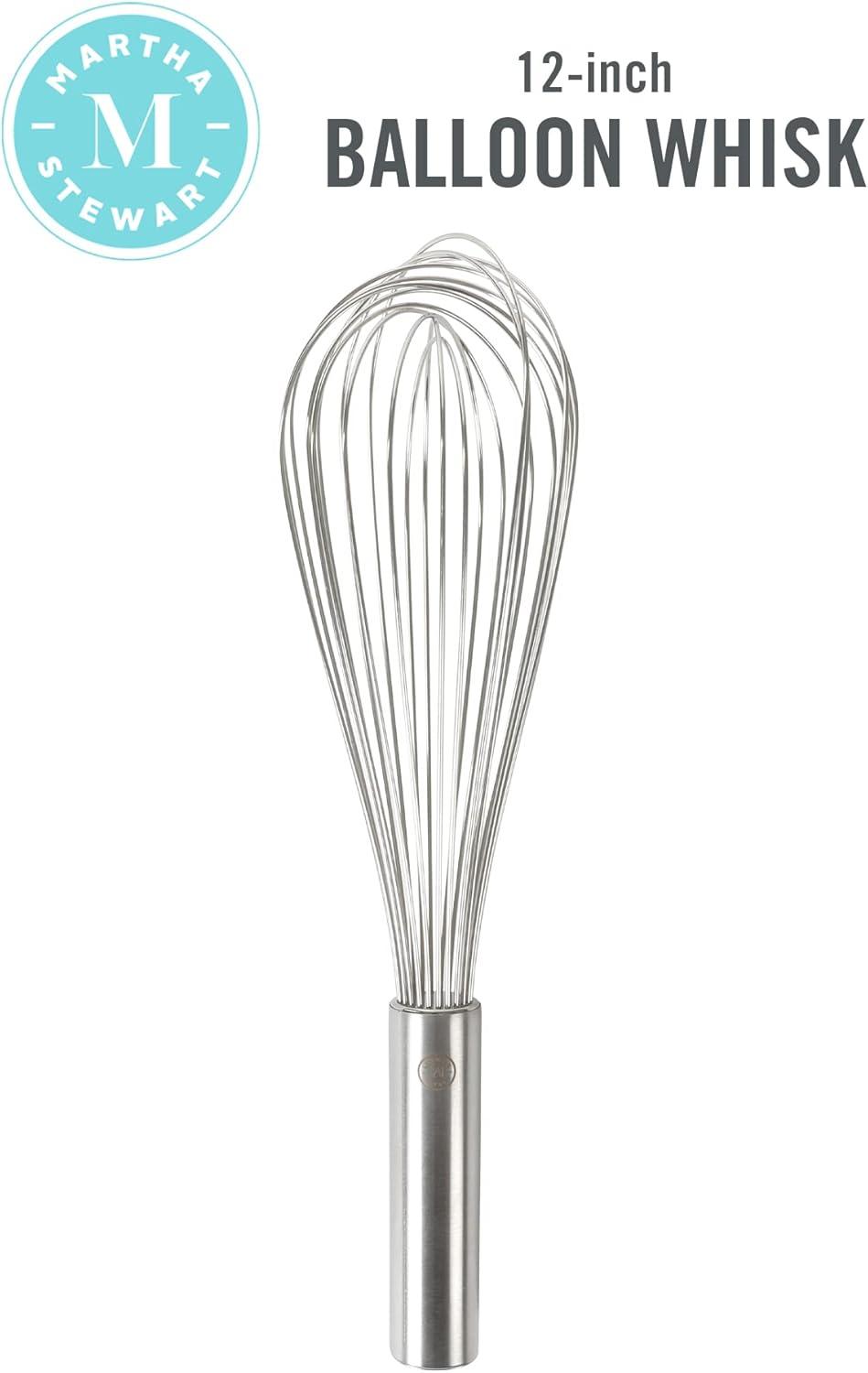 12" Stainless Steel Balloon Whisk with Satin Finish