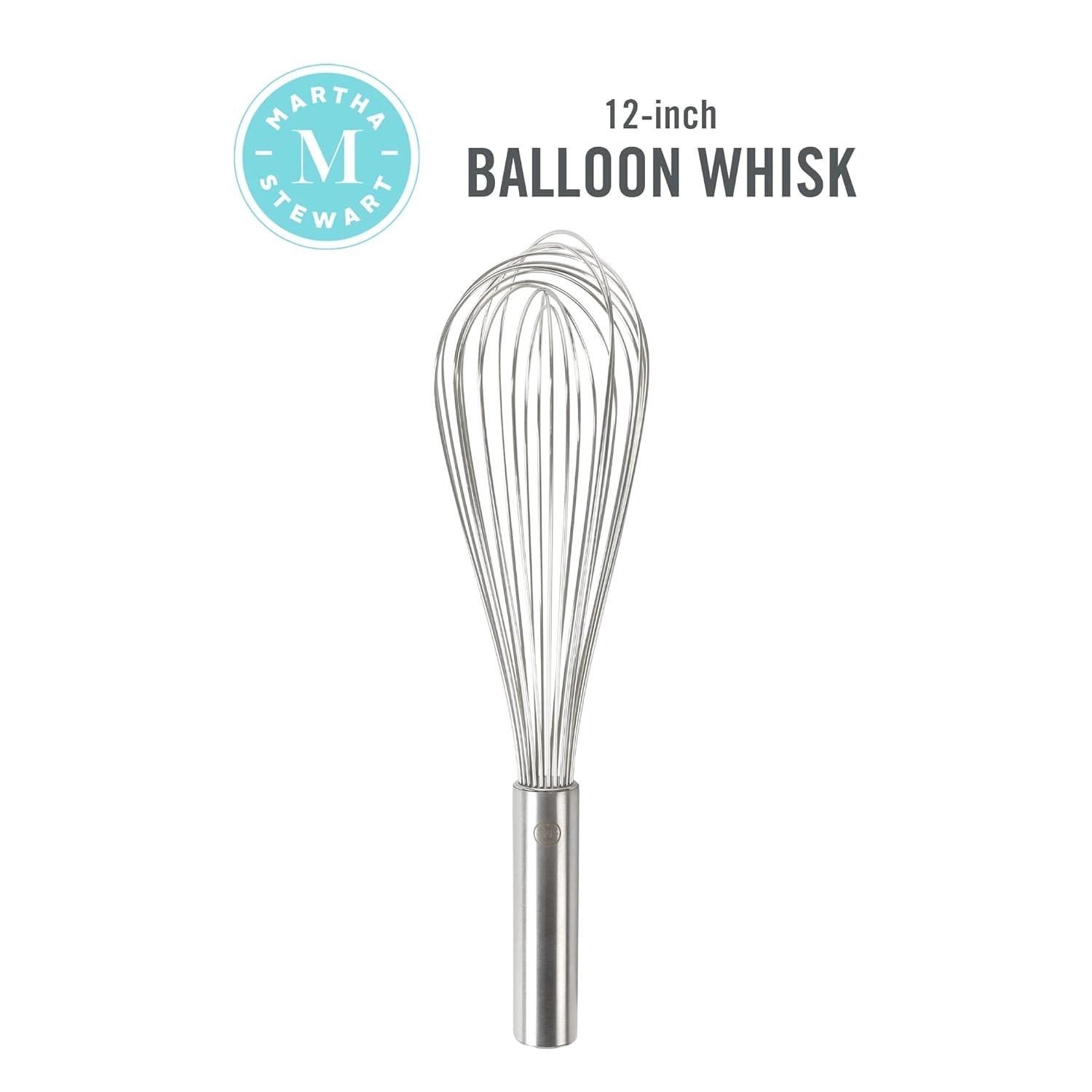 12" Stainless Steel Balloon Whisk with Satin Finish