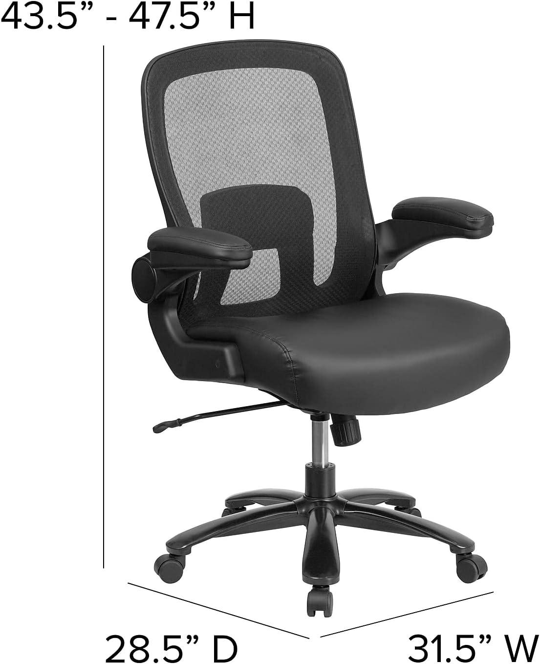 Flash Furniture HERCULES Series Big & Tall 500 lb. Rated Mesh Executive Swivel Ergonomic Office Chair with Adjustable Lumbar