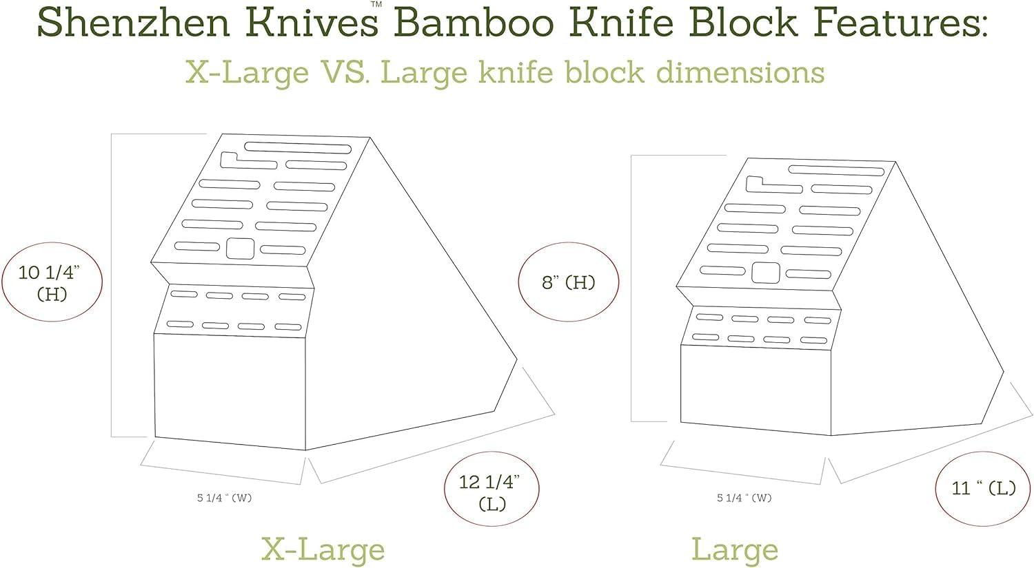 Large Bamboo 20-Slot Universal Knife Block Holder