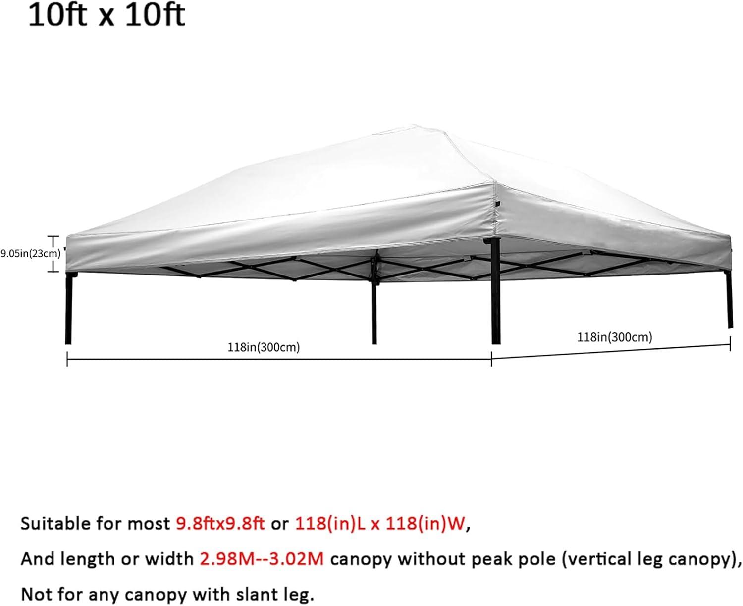 10x10 Canopy Replacement top,10x10ft Pop Up Canopy Top Cover,Silver Coated Replacement Canopy top for Straight Leg Canopy Frame,Beige(1 PCS Top Cover Only)