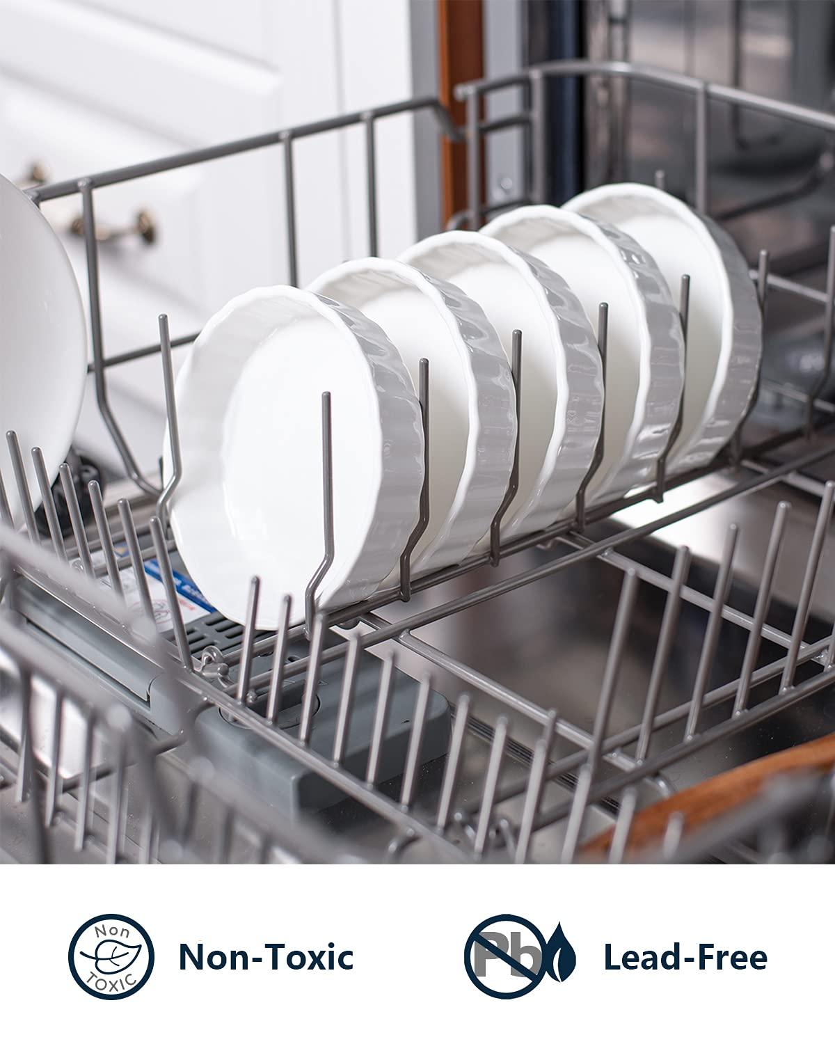 White Porcelain 8 oz Round Ramekin Set, Oven Safe, Set of 6