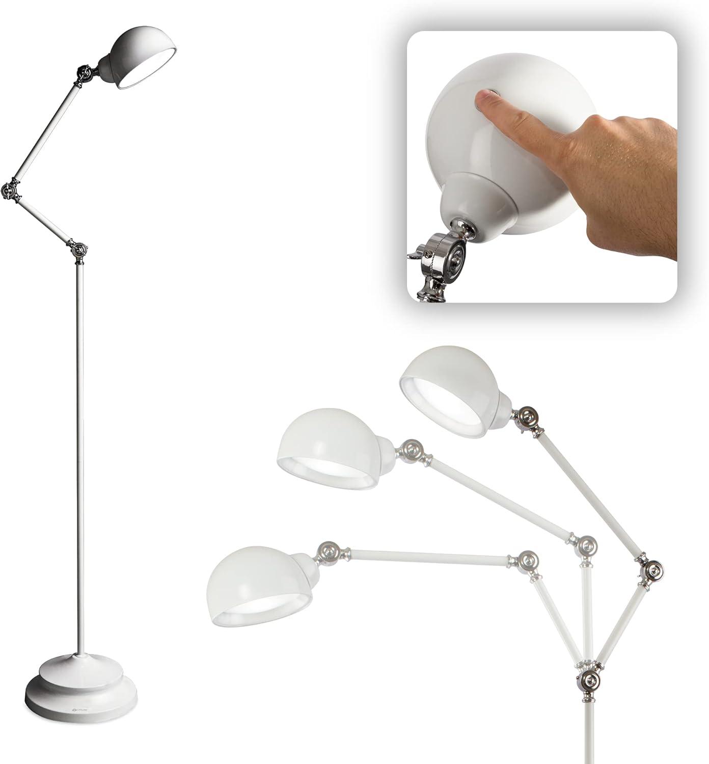 OttLite Pharmacy Floor Lamp (Includes LED Light Bulb) - Prevention: Modern Touch Sensor, ETL Listed, Metal Cone Shade