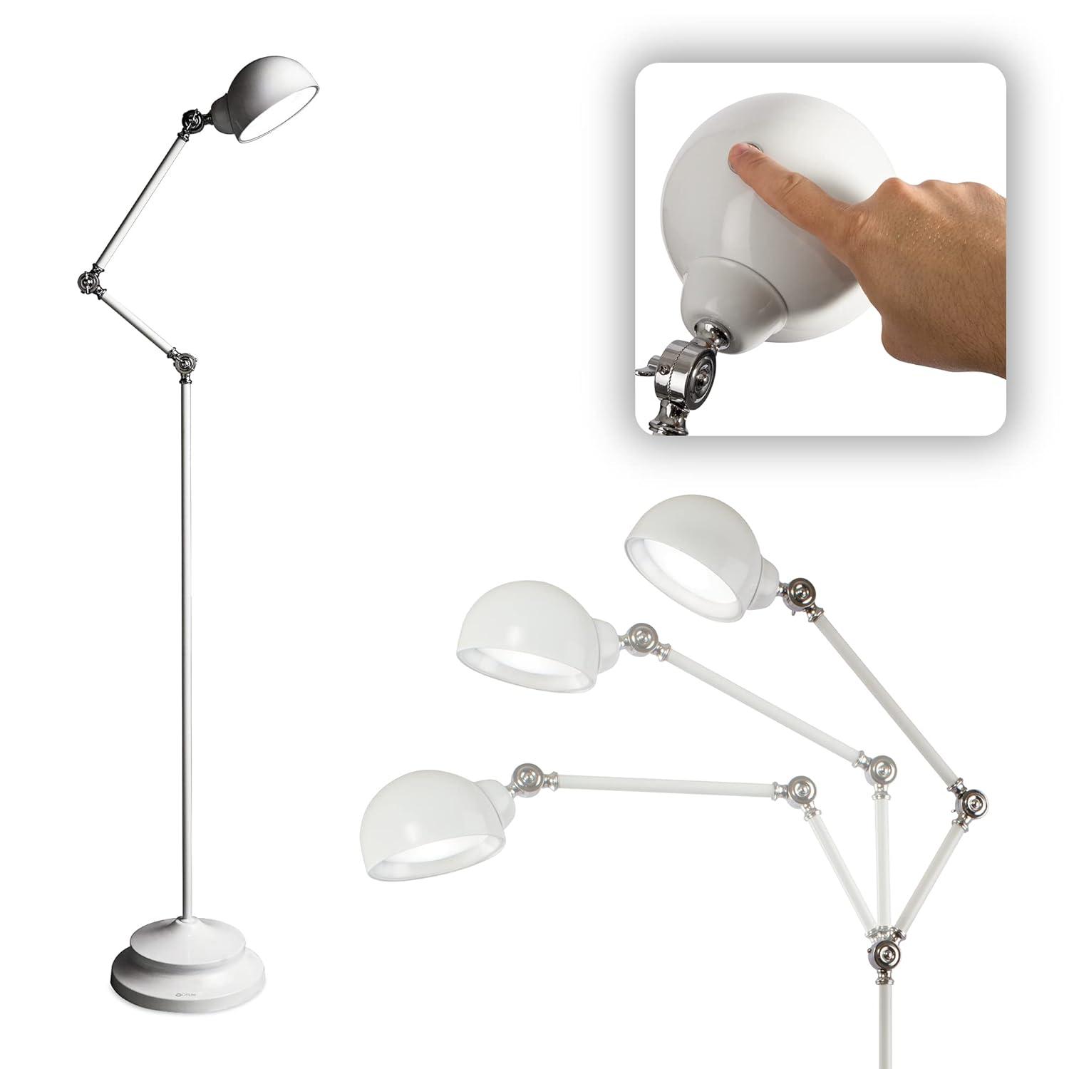 OttLite Pharmacy Floor Lamp (Includes LED Light Bulb) - Prevention: Modern Touch Sensor, ETL Listed, Metal Cone Shade