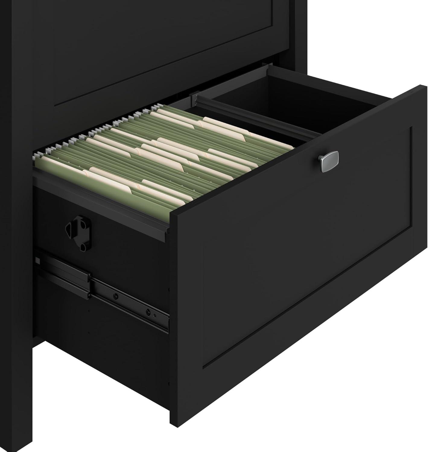 Bush Furniture Broadview 2 Drawer Lateral File Cabinet in Classic Black