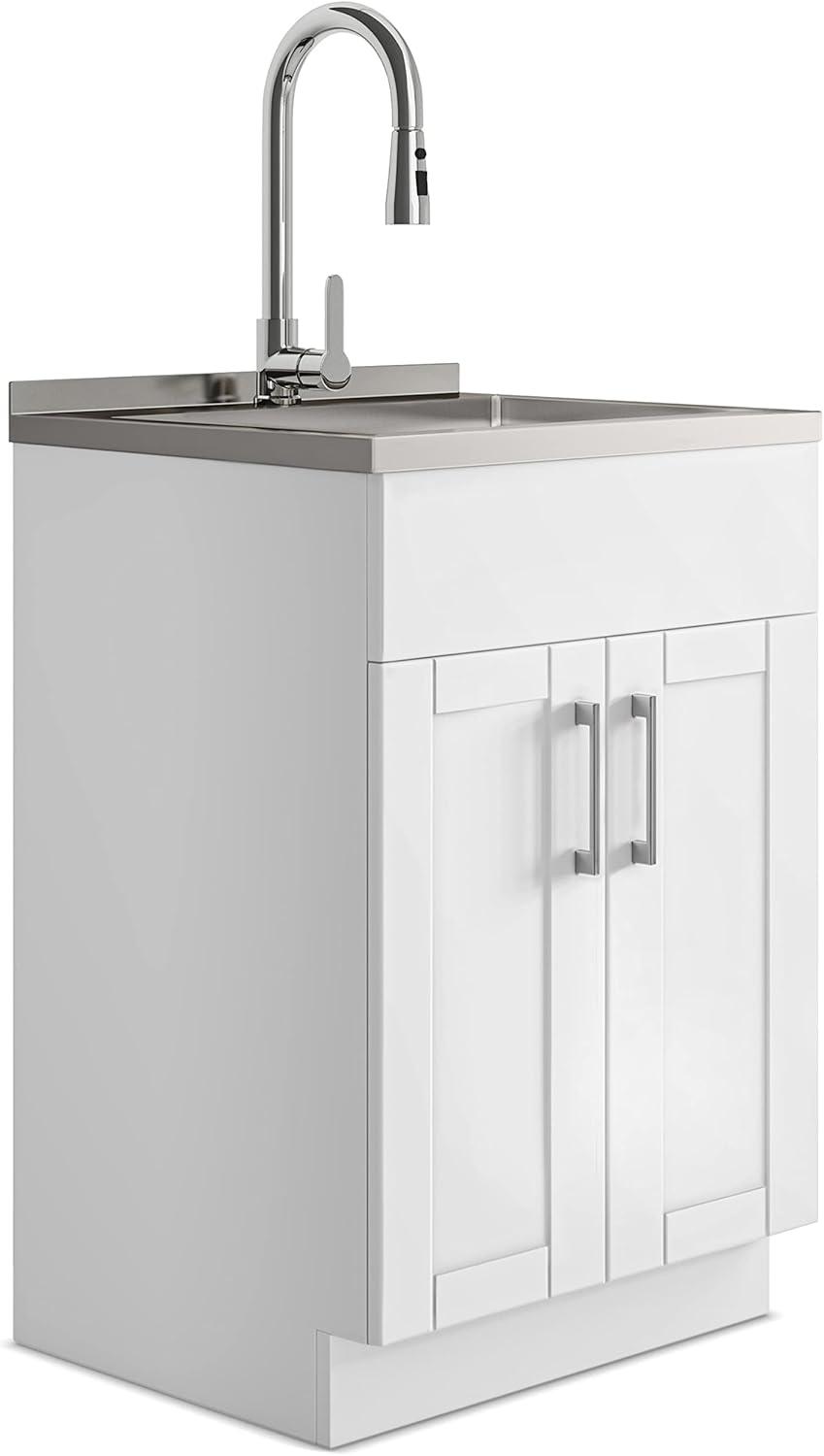 Modern Wide Shaker 24" Utility Sink & Cabinet