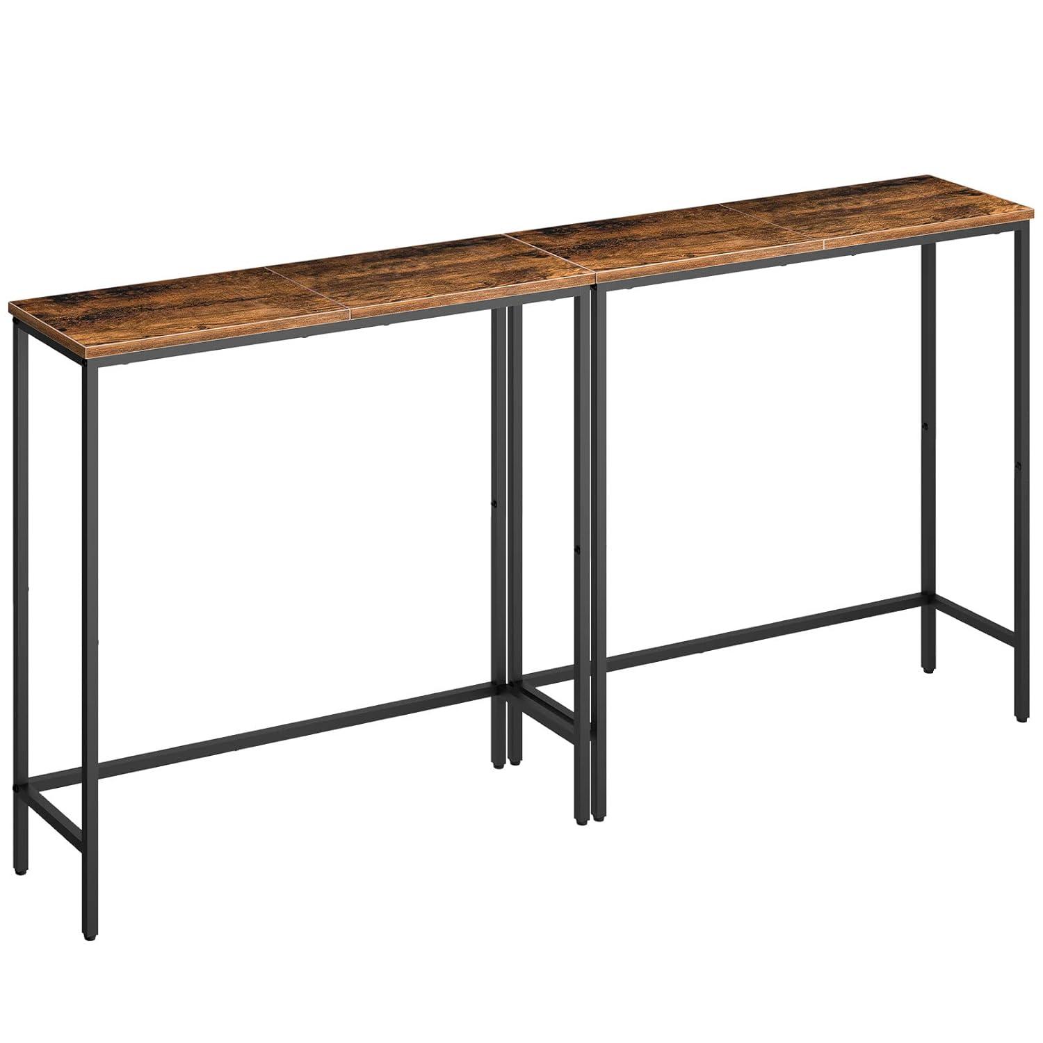 Narrow Console Table, 29.5" Small Entryway Table, Thin EntranceTable, Sofa Table, Behind Couch Table, DisplayTable, for Hallway, Bedroom, Living Room, Foyer, Corridor, Office, Rustic Brown