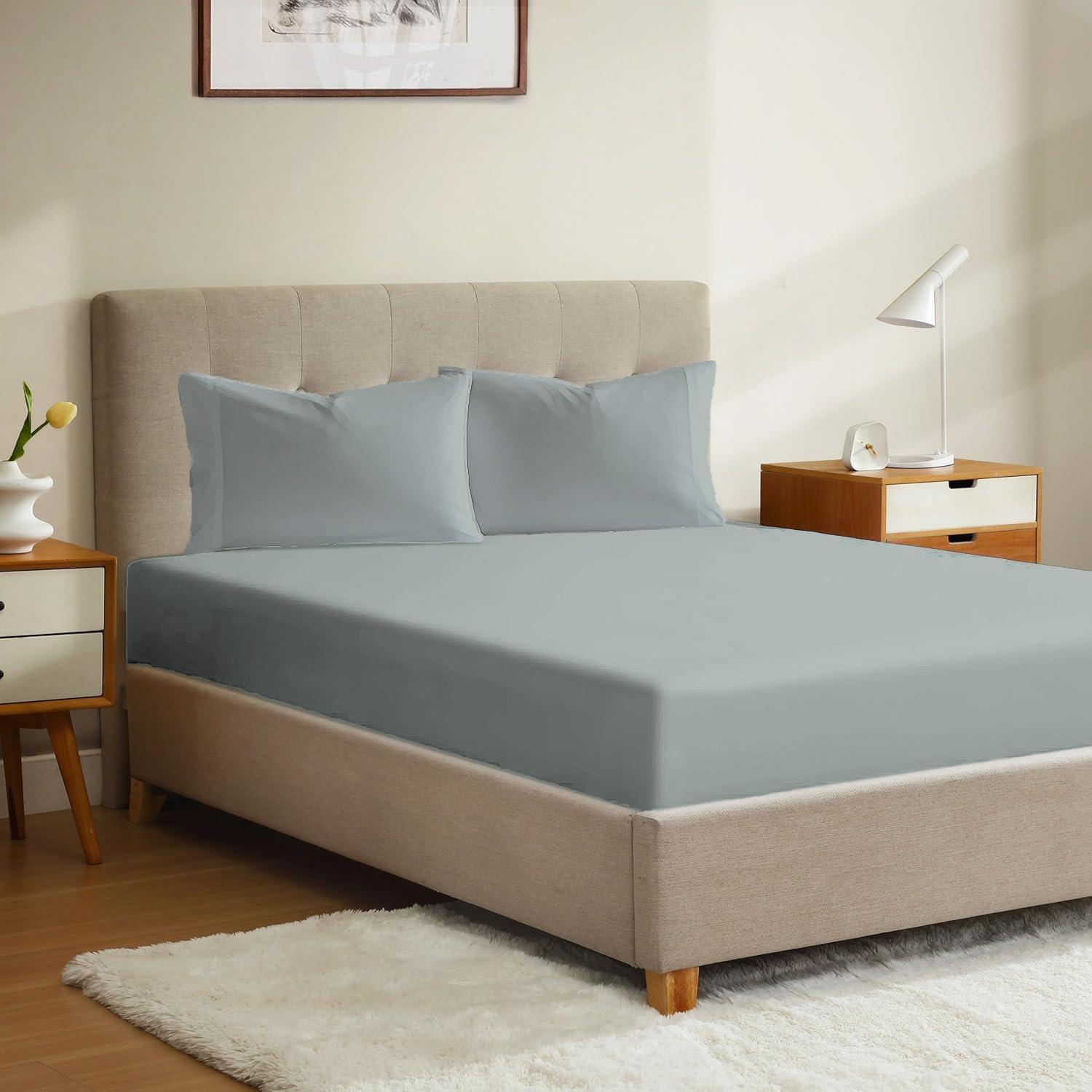 Micropuff 2-Piece Queen Pillowcase Set with Matching King Size (78"x80") Fitted Sheet Set - Wrinkle Free (Flat Sheet Not Included)