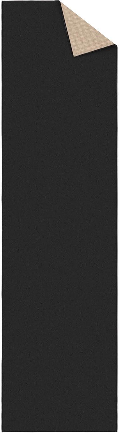 Ottomanson Machine Washable Non-Slip Rubberback Modern Solid 3x10 Indoor Runner Rug, 2'7" x 9'10", Black