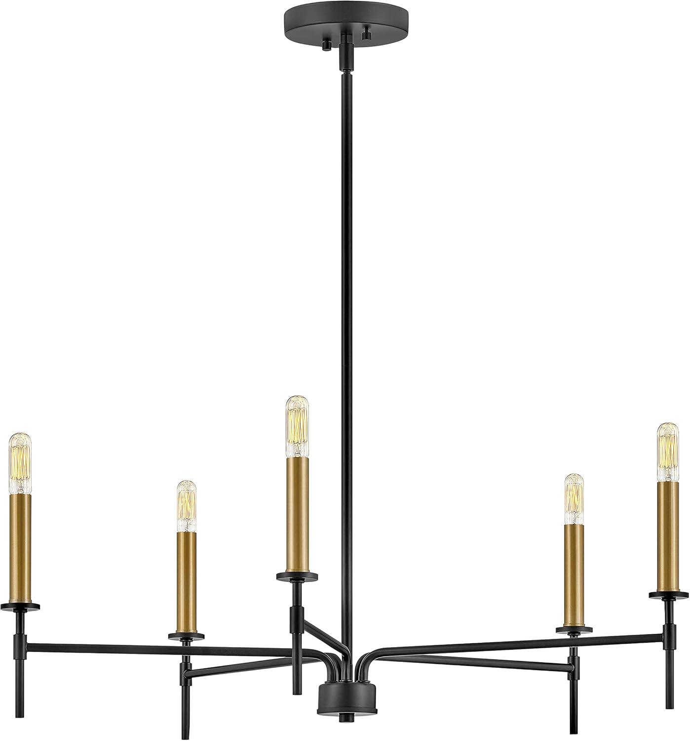 Lark Hux 5 - Light Fabric Dimmable Modern Linear Chandelier