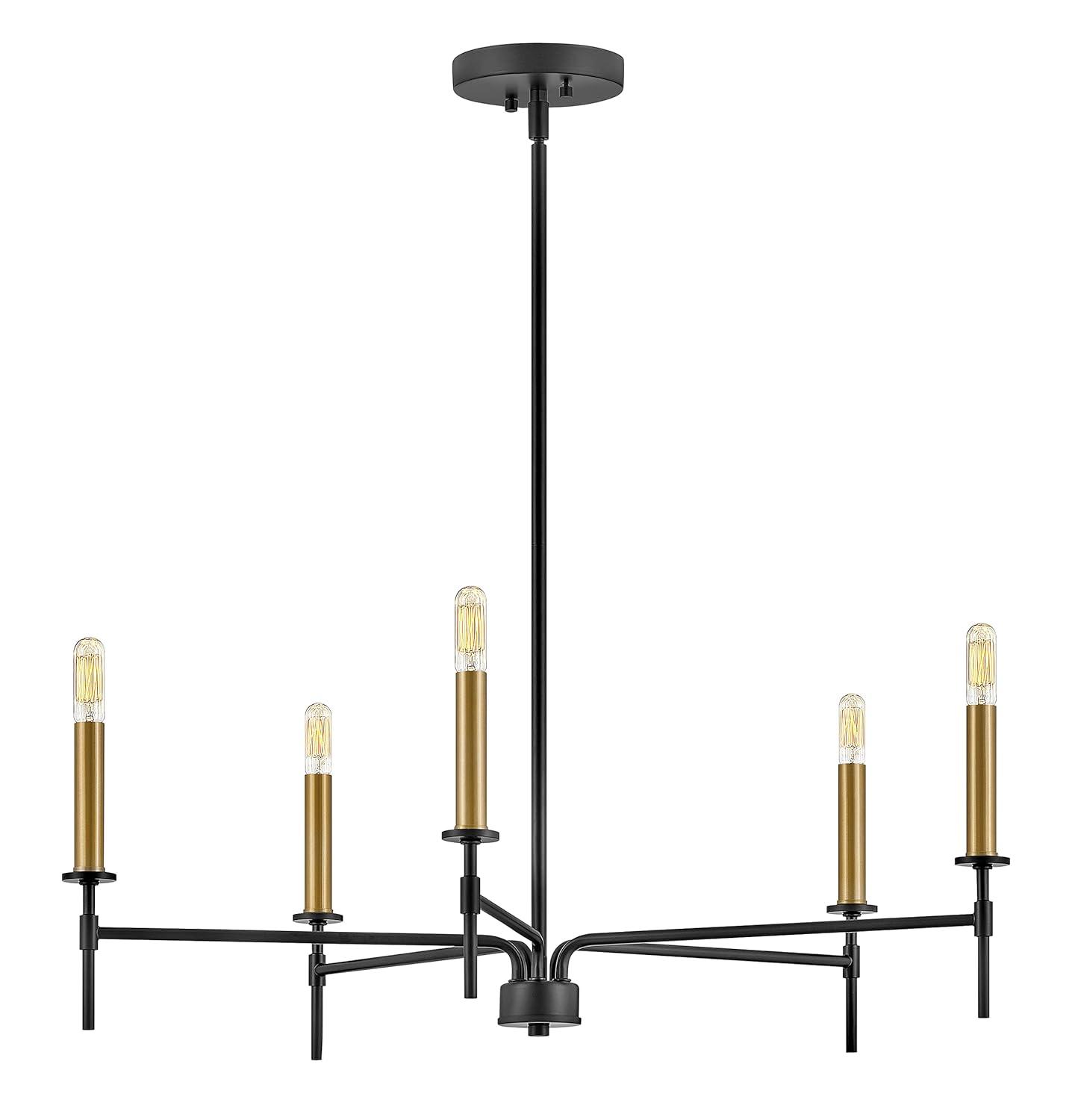 Lark Hux 5 - Light Fabric Dimmable Modern Linear Chandelier