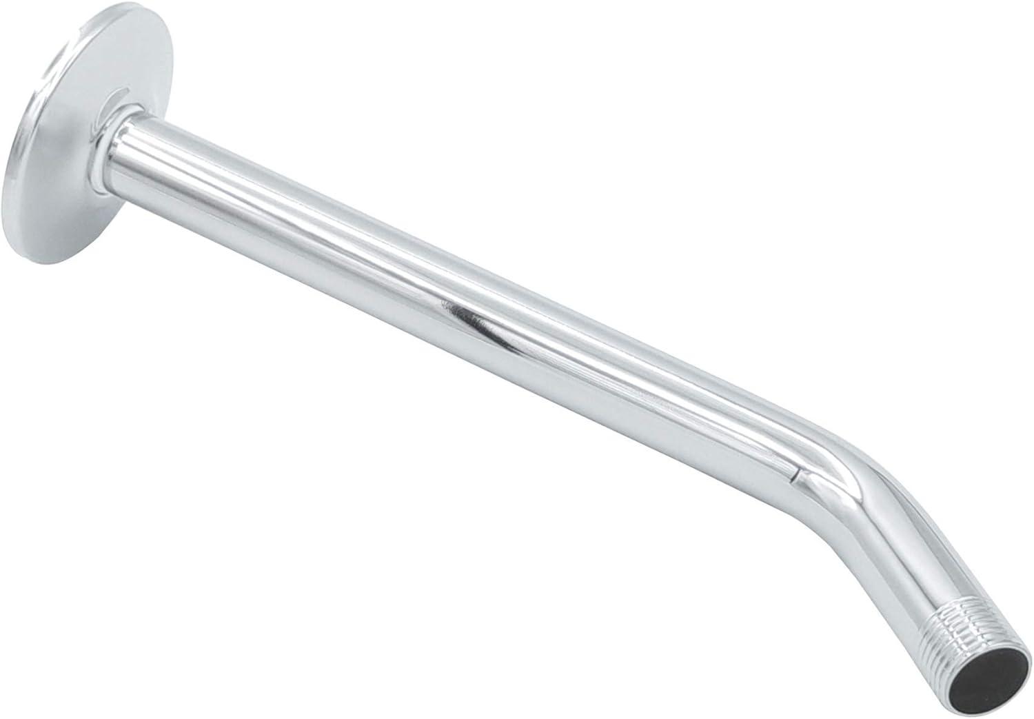 Shower Arm 10 Inch, ½ Inch IPS US Standard, Stainless Steel With Flange Universal Fit, Polished Chrome Finish