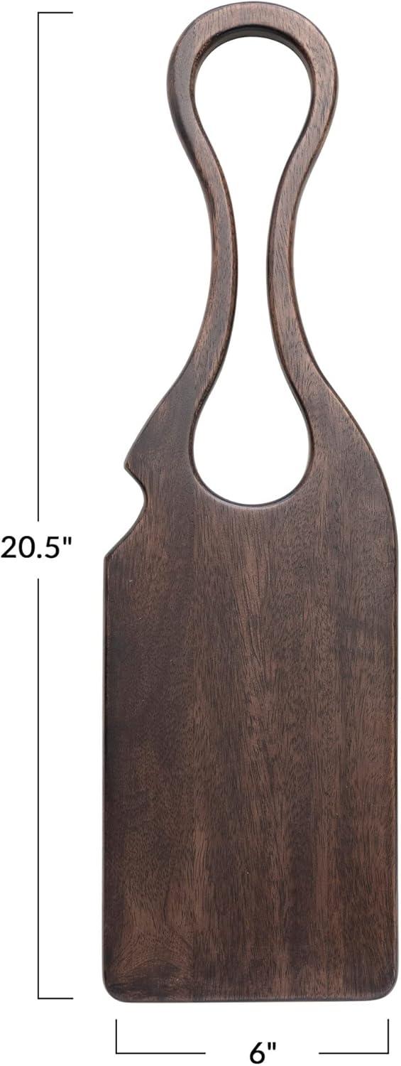 Espresso Acacia Wood Rectangular Cheese Cutting Board with Handle