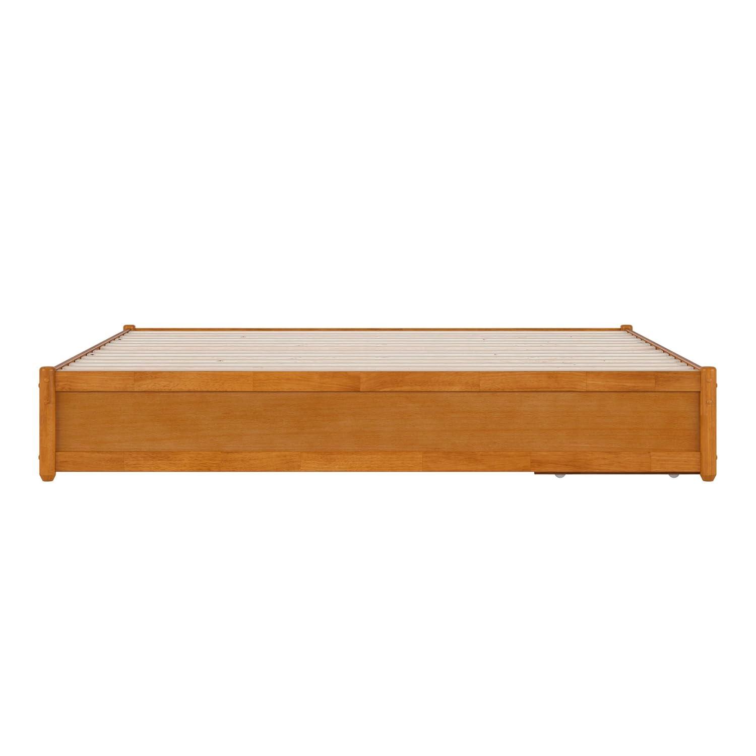 Barcelona Light Toffee King Wood Frame Platform Bed with Storage Drawers