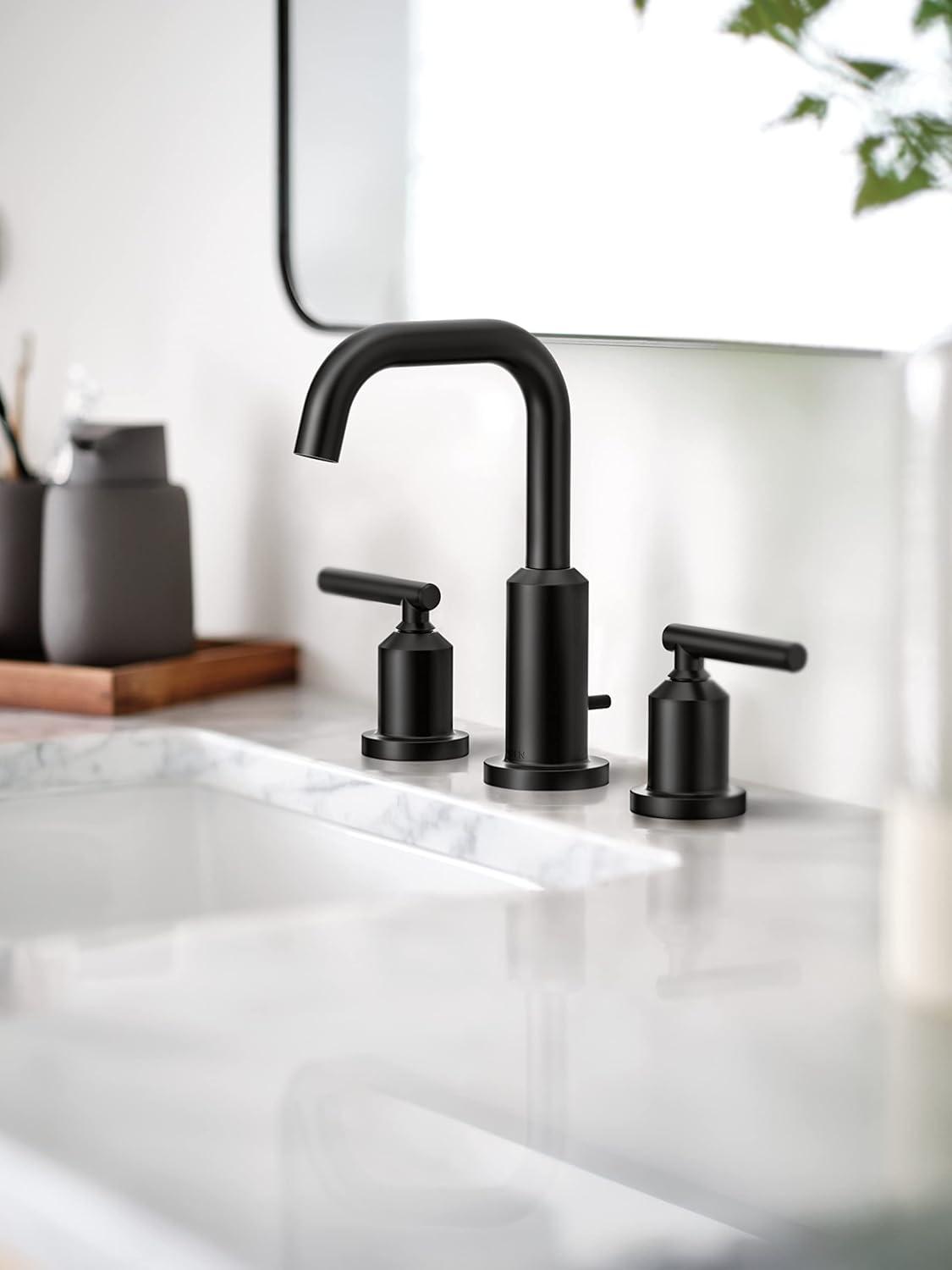 Moen T6142Bl Matte Black Two-Handle Bathroom Faucet