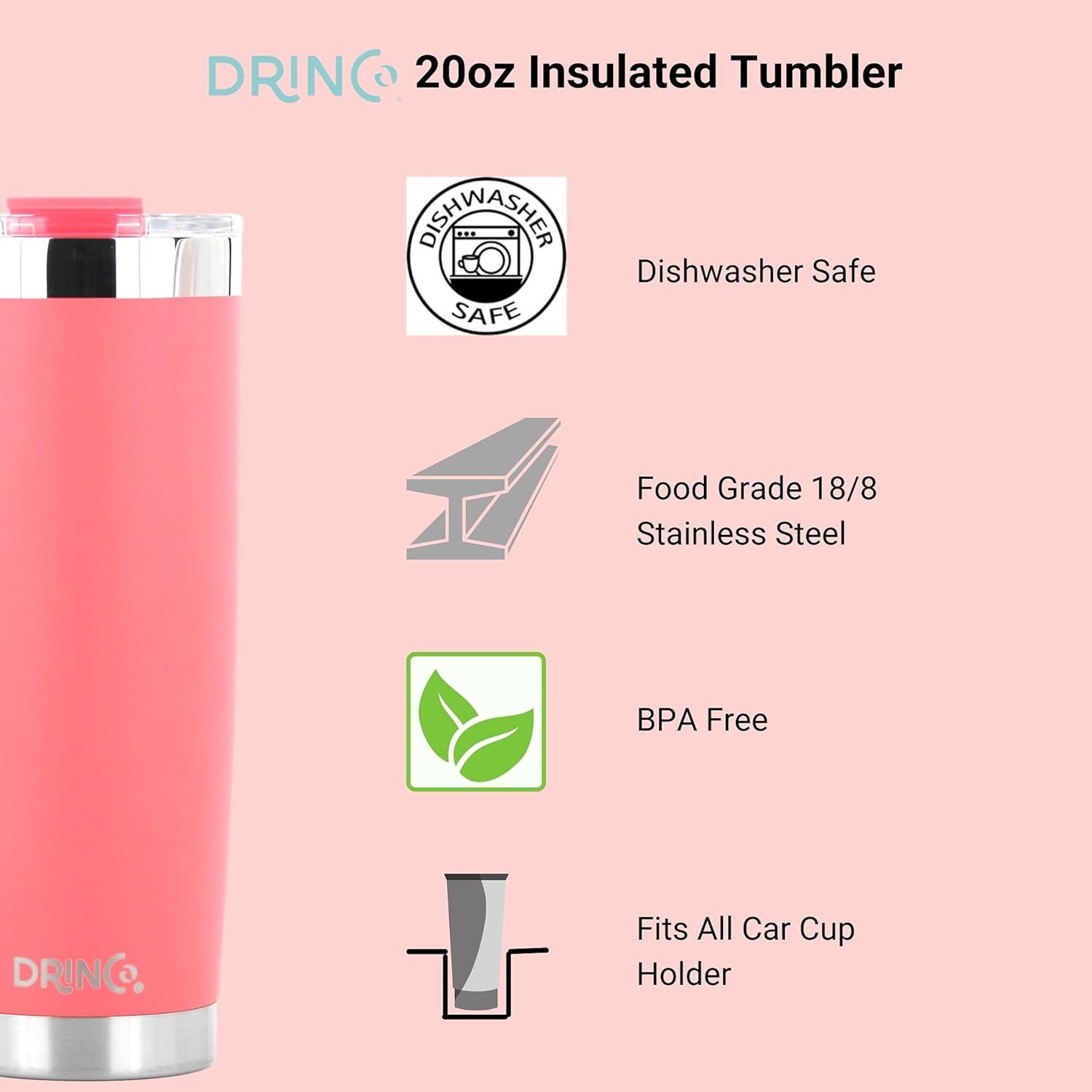Drinco Drinco 20oz. Double Wall Insulated Stainless Steel Travel Tumbler