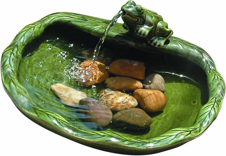 Smart Solar 7" Ceramic Frog Solar Spitter Fountain