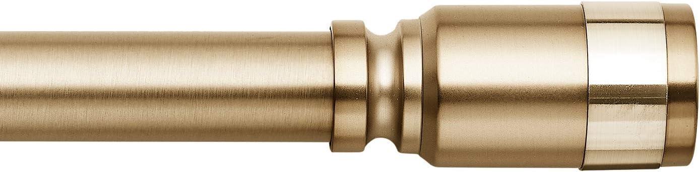 MODE Mode Premium Collection 1 1/8 in Diameter Curtain Rod, Cylinder Finials and Steel Wall Mounted Adjustable Rod