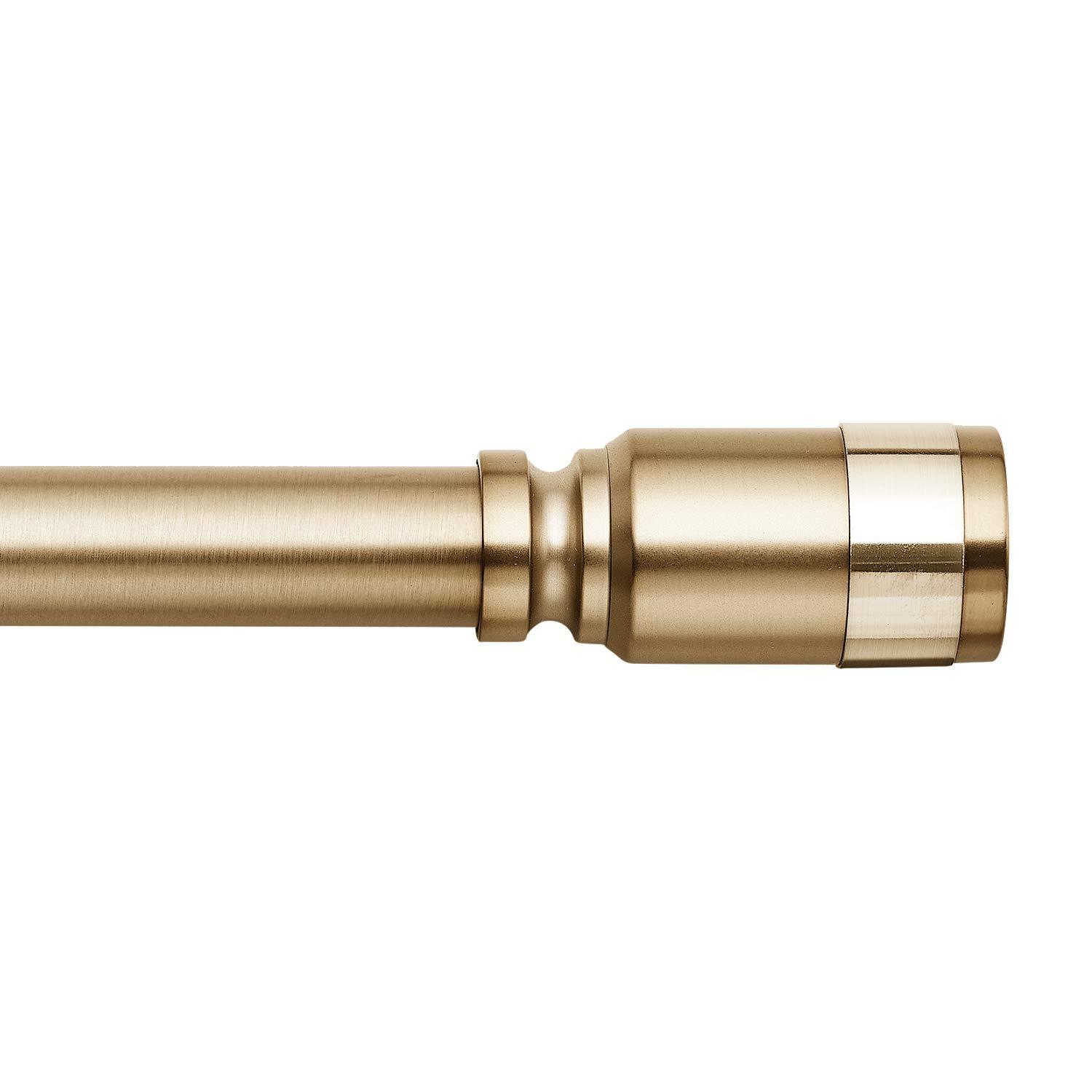 MODE Mode Premium Collection 1 1/8 in Diameter Curtain Rod, Cylinder Finials and Steel Wall Mounted Adjustable Rod