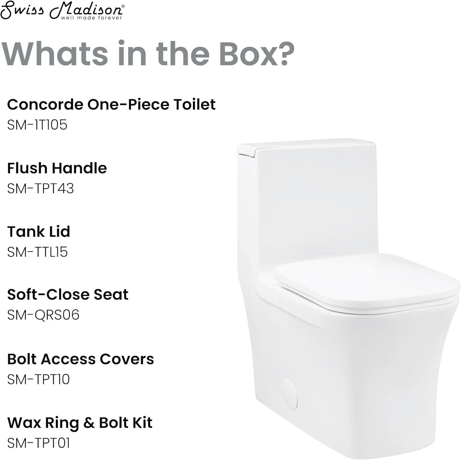 Concorde One-Piece Square Toilet Dual-Flush 1.1/1.6 gpf