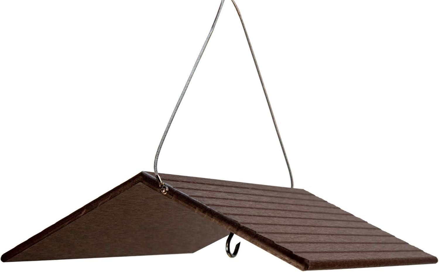 JCs Wildlife Poly Weather Cover - Rain Guard - Hang Bird Feeder or House Underneath for Protection from Rain or Snow - Easy to Clean and Use (Large,