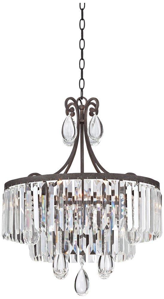 Vienna Full Spectrum Bruini Bronze Crystal Pendant Chandelier 20" Wide Rustic Scroll 4-Light Fixture for Dining Room House Foyer Kitchen Entryway Home