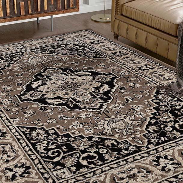 Superior Glendale Oriental Medallion Indoor Area Rug, 6'x9', Brown