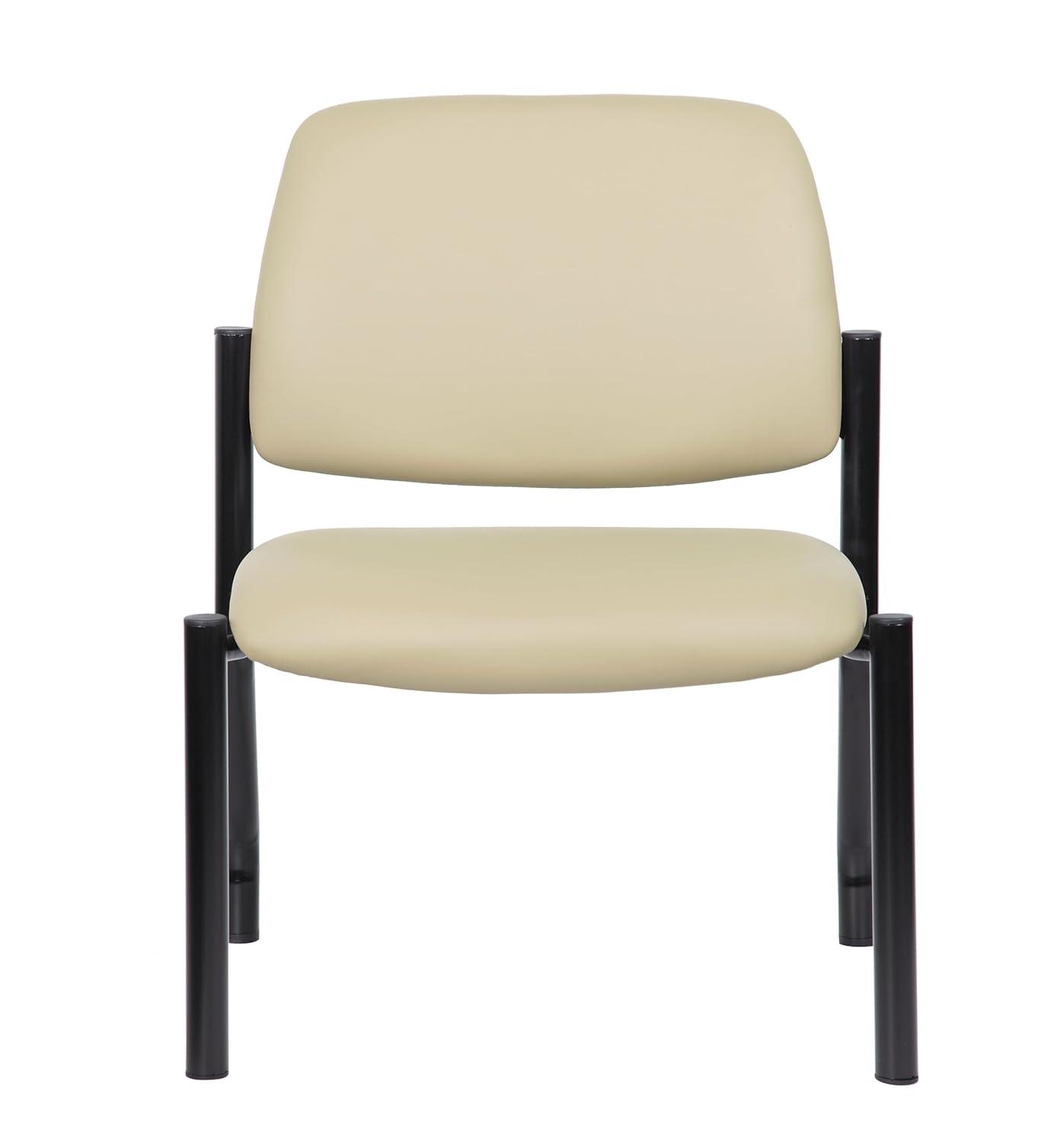 Boss Office Products Antimicrobial Armless Guest Side Chair, 400 lb. weight capacity, Beige