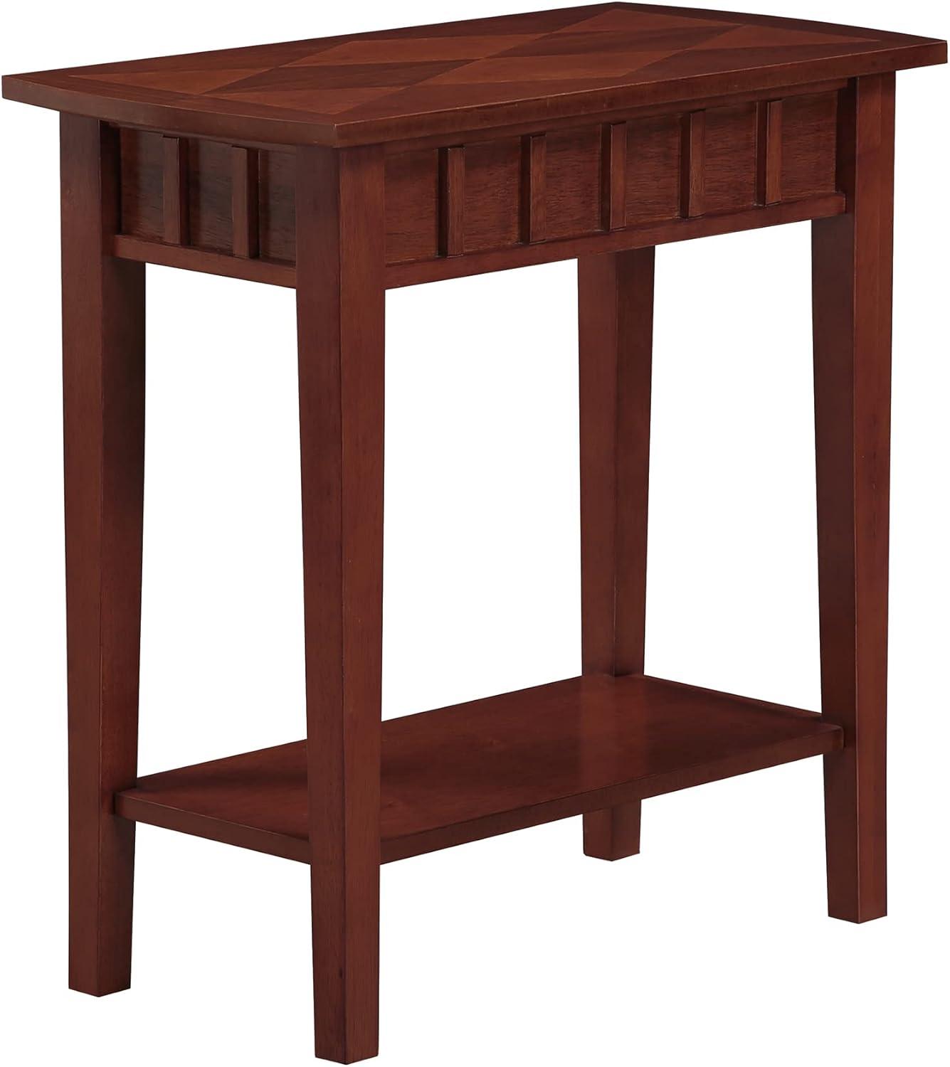Convenience Concepts Dennis End Table with Shelf, Mahogany