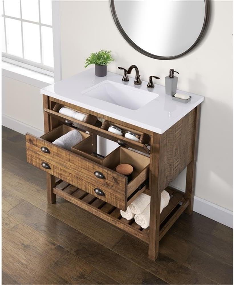 Martin Svensson Home Monterey 37" Wood Single Bathroom Vanity Natural Brown