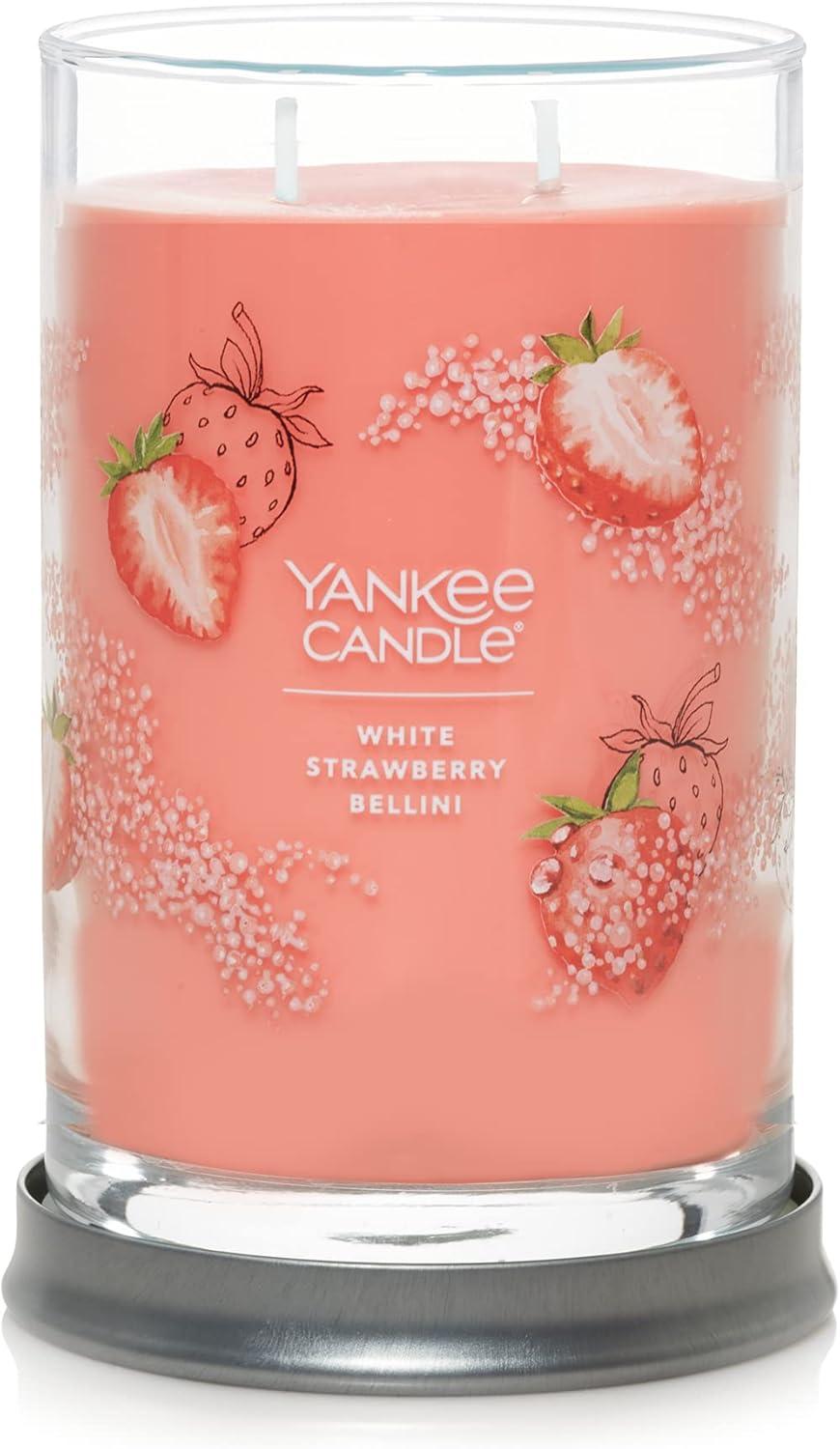 White Strawberry Bellini Scented Soy Large Tumbler Candle