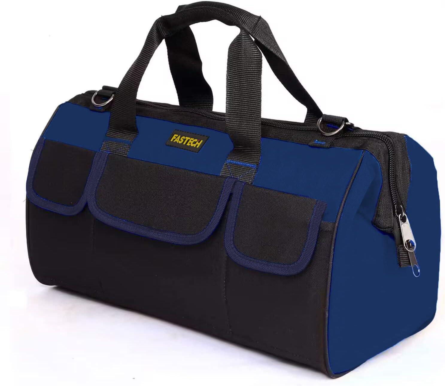 20 Inch Heavy Duty Tools Bag with Wide Mouth for Tool Storage, Carrier and Organizer,Tote Bag for Men/Women, Wide Mouth Tool Bags With Inside Pockets (20 Inch)