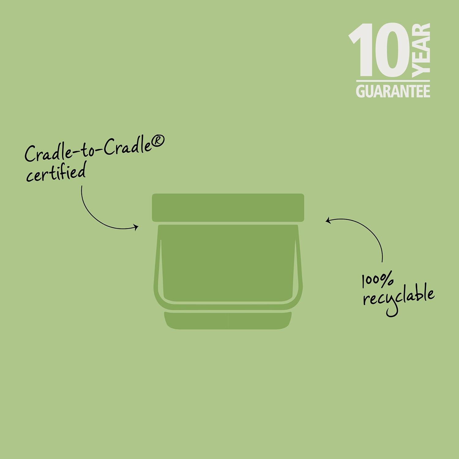 Jade Green Plastic Kitchen Compost Bin with Handle