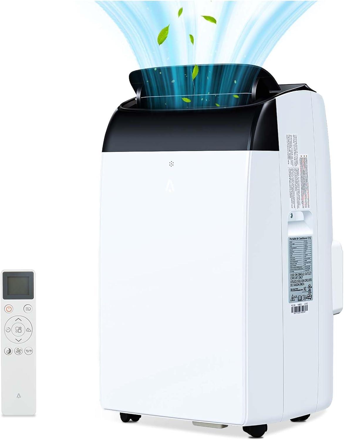 12000 BTU White Portable Air Conditioner with Remote Control