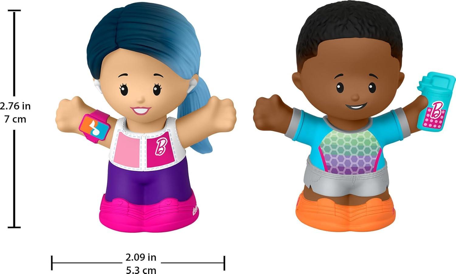Little People Barbie Toy Set, 2 Wellness-Themed Character Figures, Toddler Toy