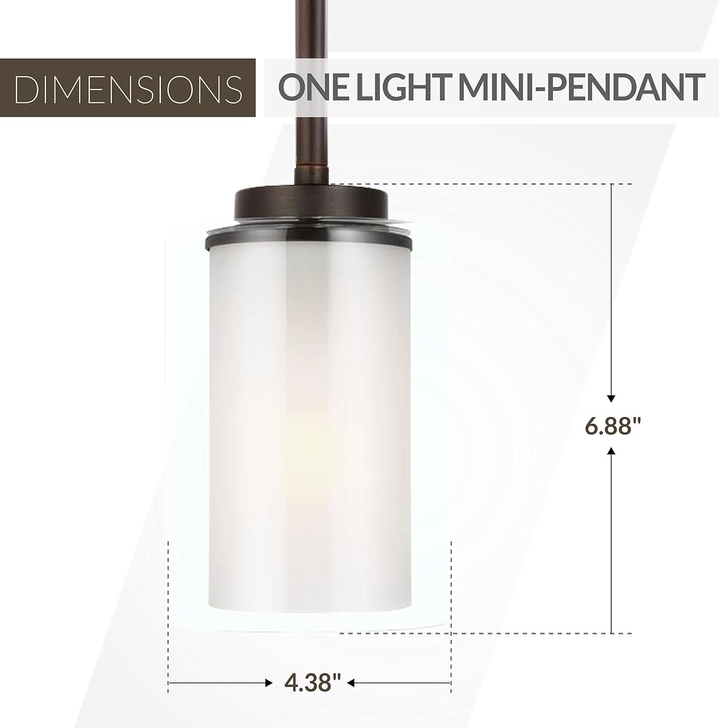 Generation Lighting 6137301-710 Elmwood Park One - Light Mini-Pendant Hanging Modern Fixture, Bronze