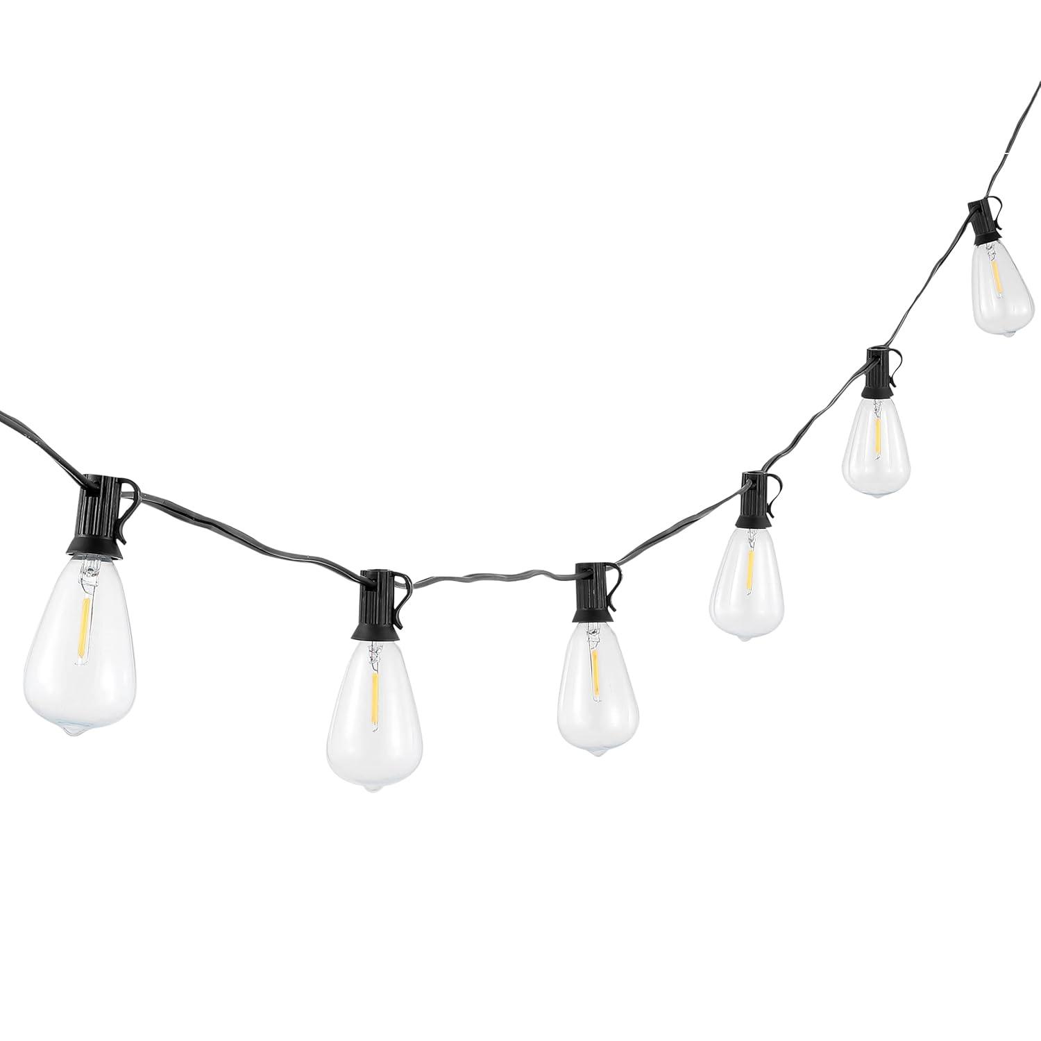 Dorcia LED Outdoor String Lights - 120" - 10 Light - PLT4043 - Black - Safavieh