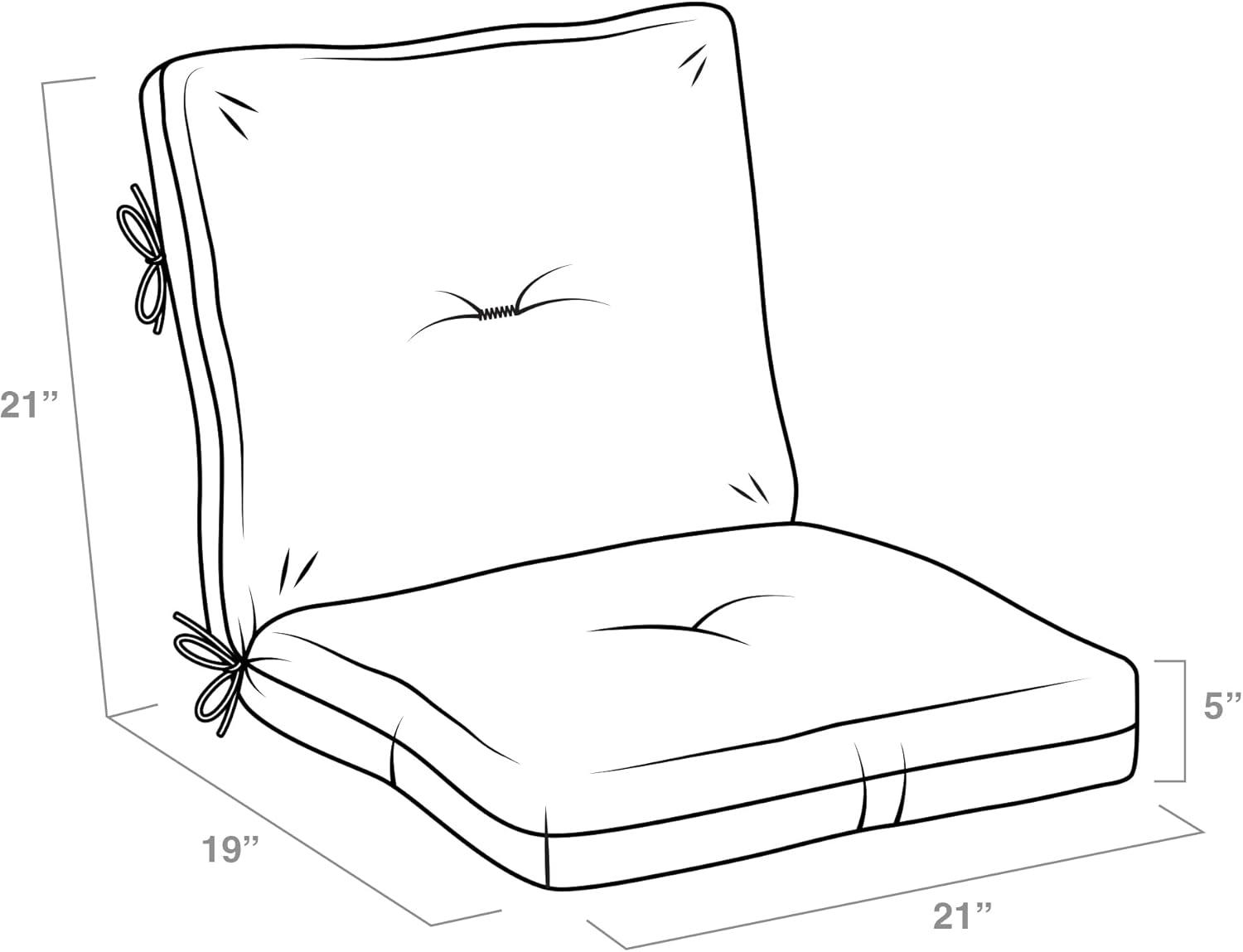 ARDEN Arden earthFIBER Plush Modern Tufted Polyfill Dining Chair Cushion, 21 x 40 (Set of 2)