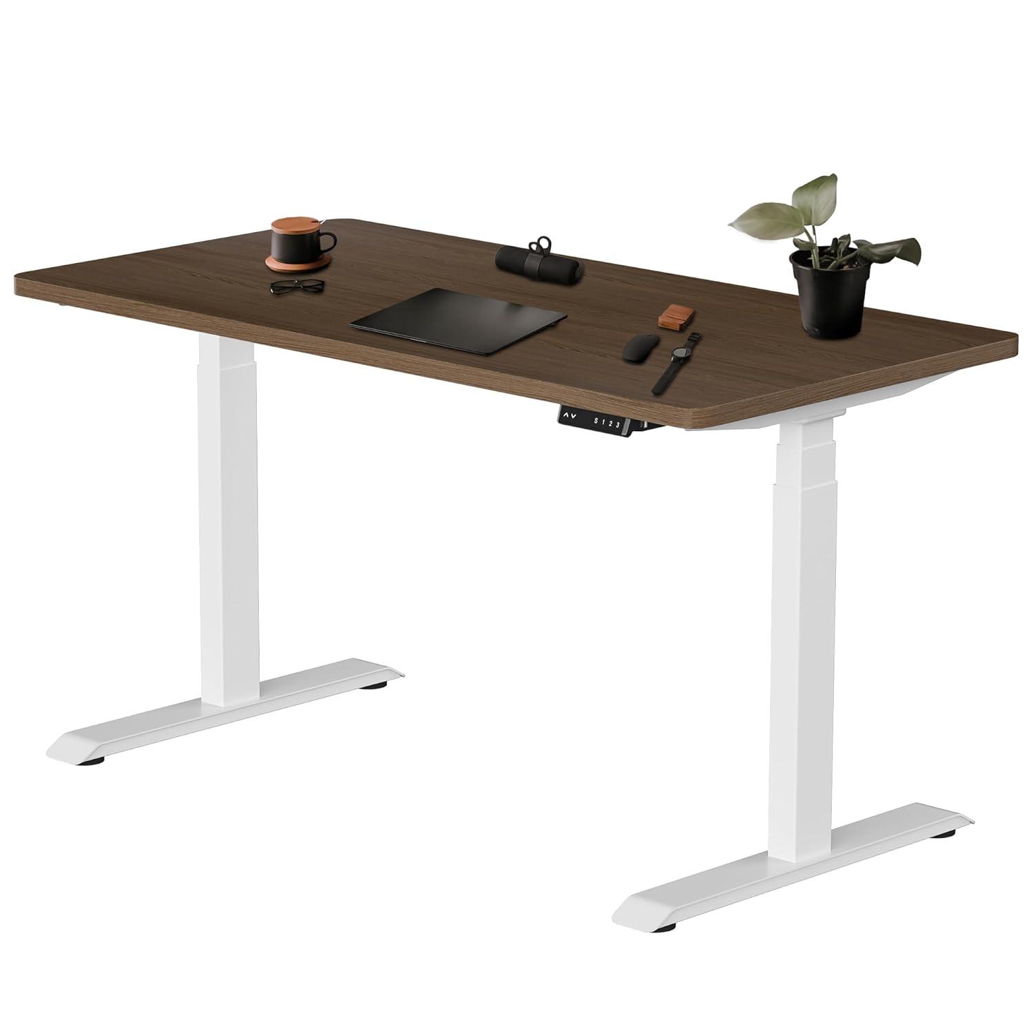 Fromann Dual Motor Electric Standing Desk Frame 3 Tier Legs Height Adjustable Handset with USB A+ C Ports Sit Stand up Desk Base for Home and Office (Black)