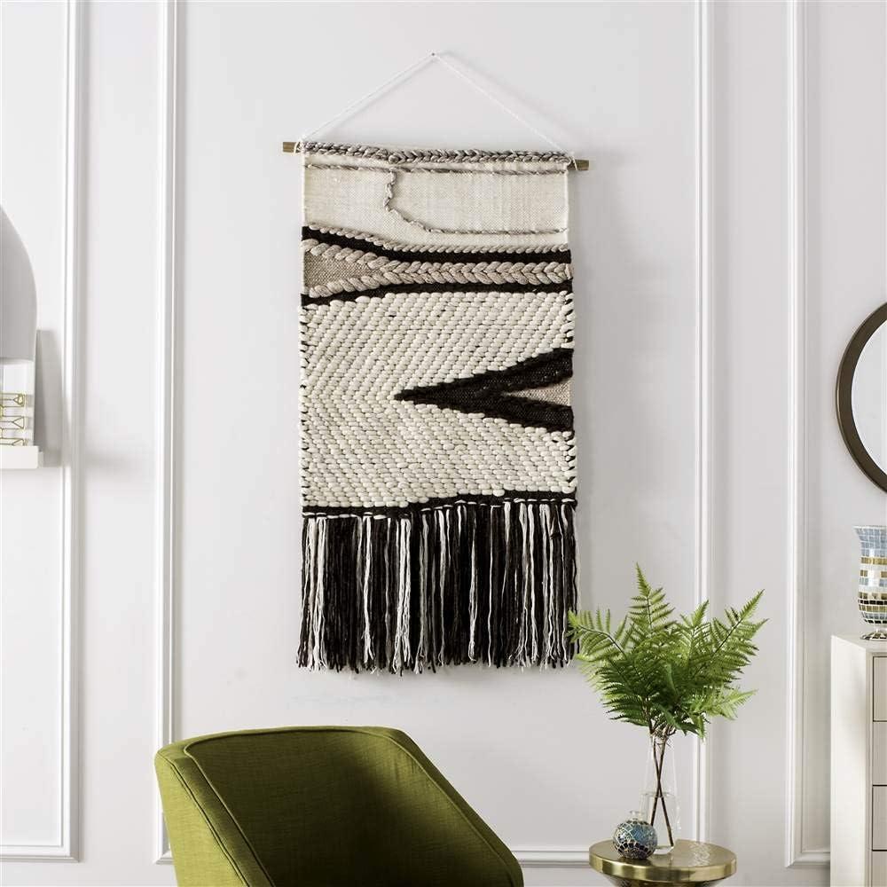 Sedona Beige and Brown Woven Wall Tapestry with Fringe