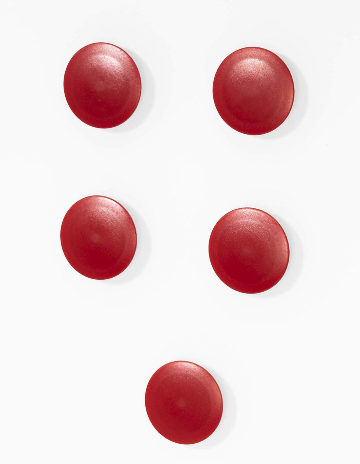 Audio-Visual Direct High Powered Magnets for Glass Dry-Erase Boards, Set of 5 Red