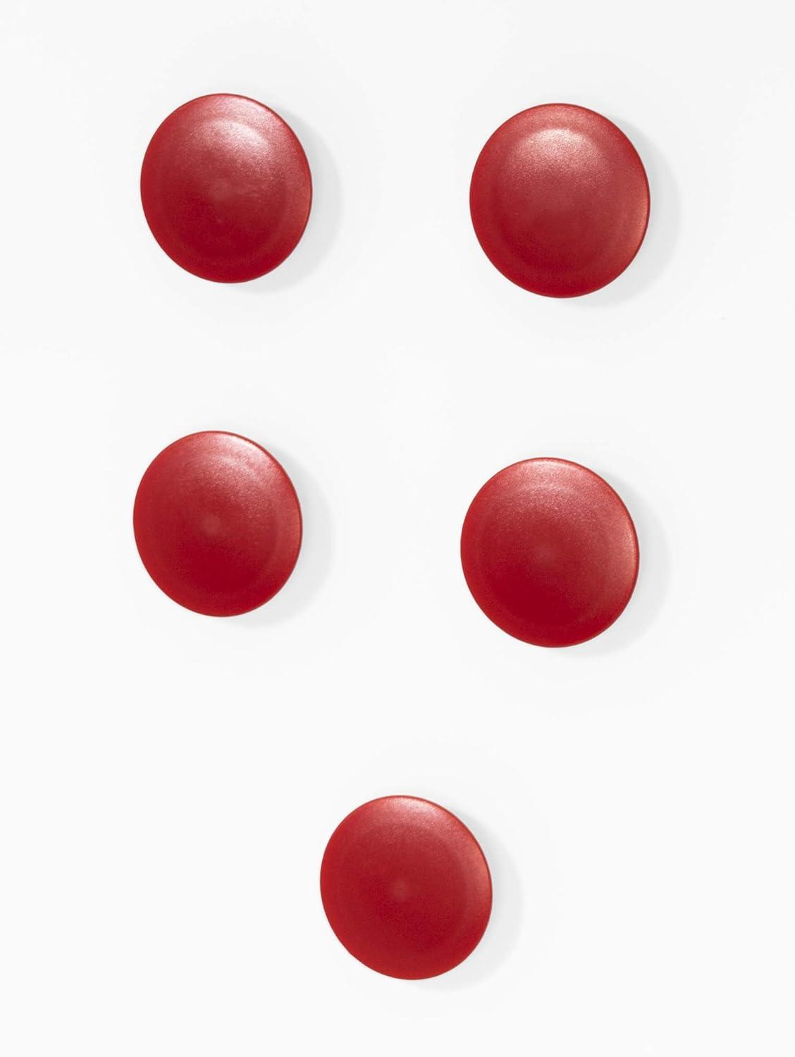 Audio-Visual Direct High Powered Magnets for Glass Dry-Erase Boards, Set of 5 Red