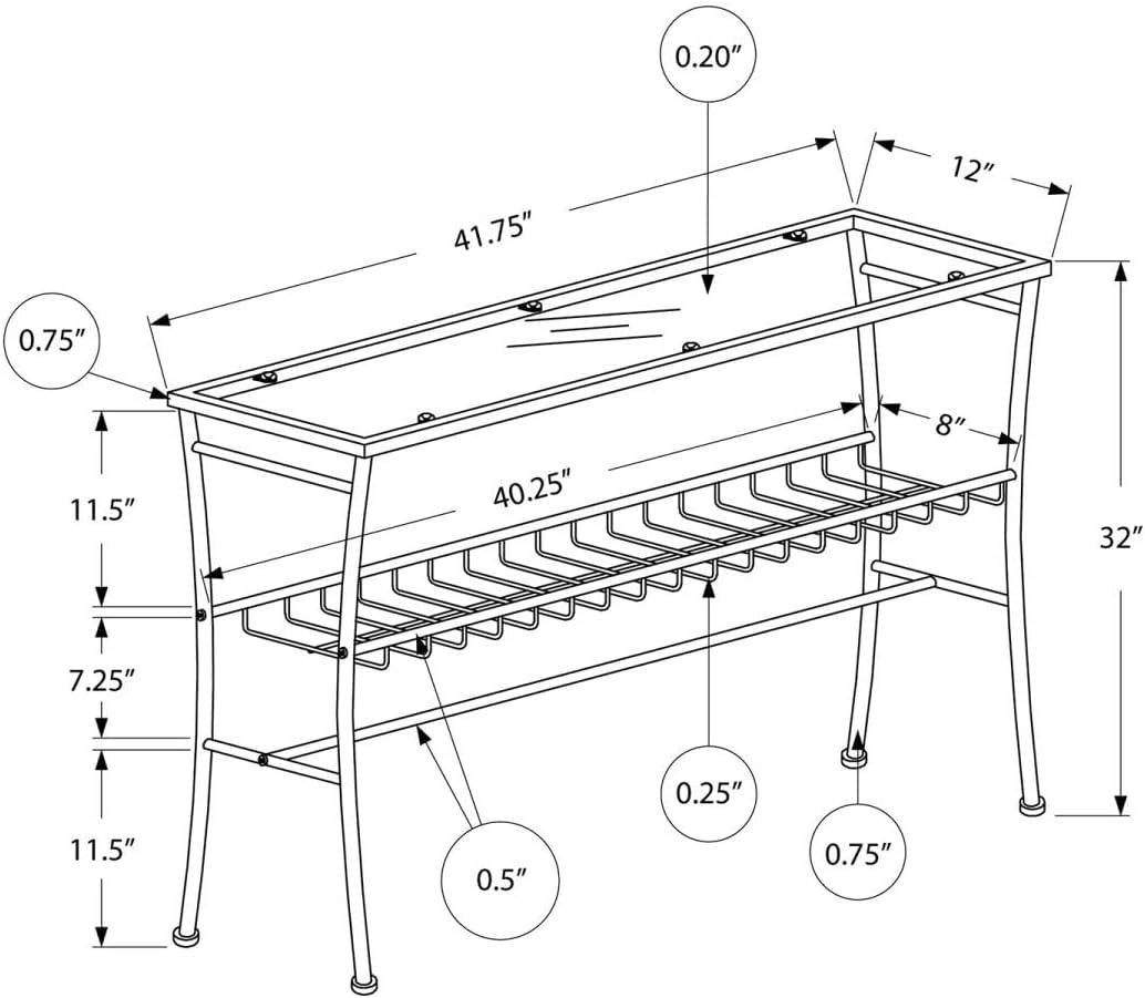 Accent Table Console Entryway Narrow Sofa Bedroom Metal Silver