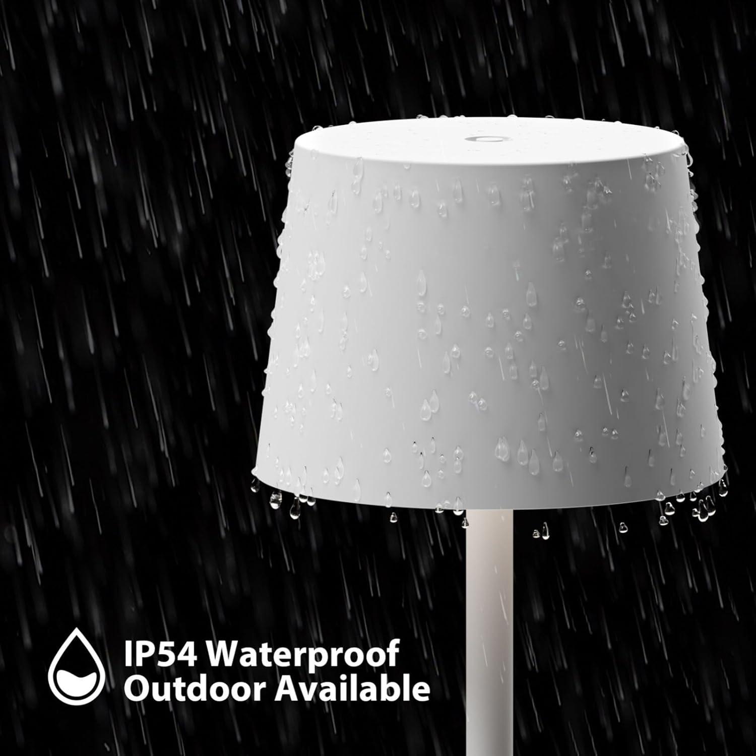 Cordless Floor Lamp, 7000mAh Battery Operated Floor Lamp, IP54 Waterproof Outdoor Modern Black Standing Lamp Rechargeable, Adjustable Height Floor Lamp for Outdoor/Indoor/Patio(Black)