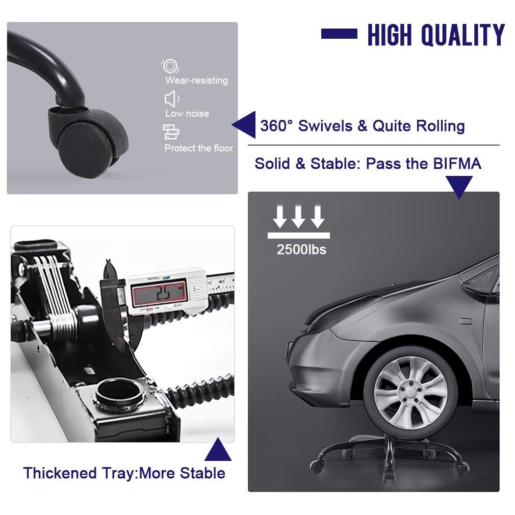 FDW Office Chair Gaming Chair Desk Chair Executive Chair with Lumbar Support Adjustable Stool Swivel Rolling Computer Chair,White